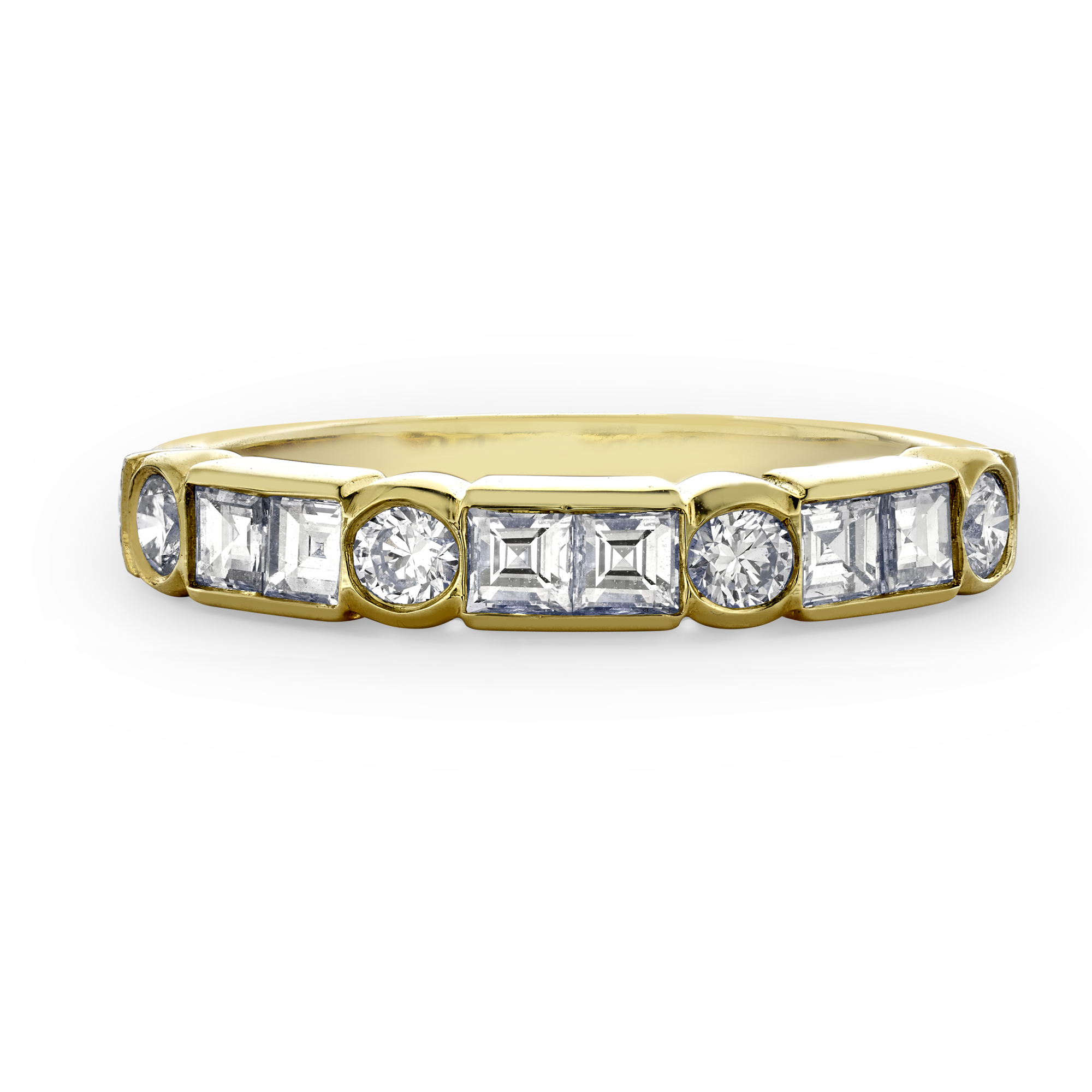 Antrobus 0.82ct Diamond Half Eternity Ring Carré Cut, Rubover Set_2