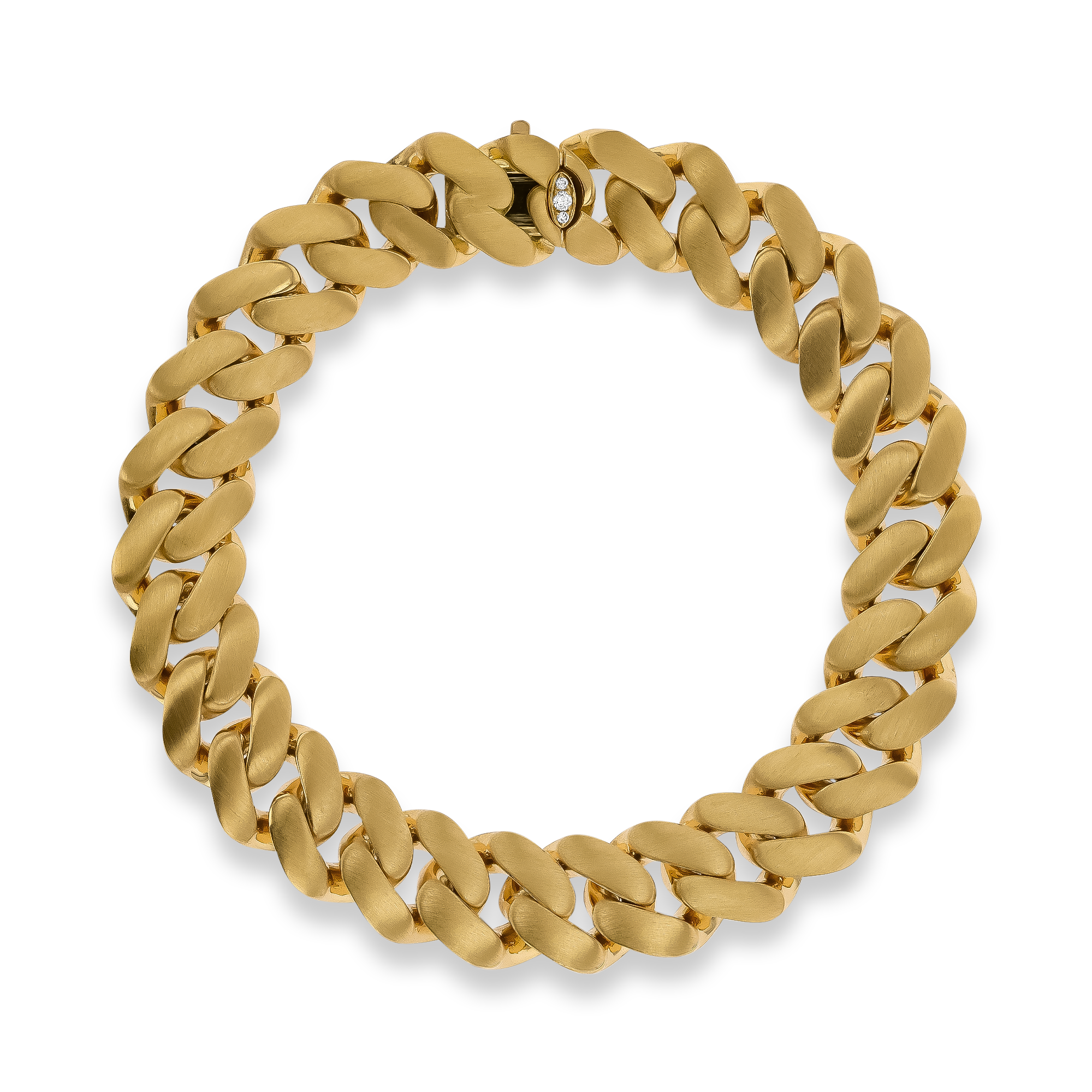 Fusion Polished Curb Link Bracelet (19cm) Brilliant Cut, Pavé Set_2