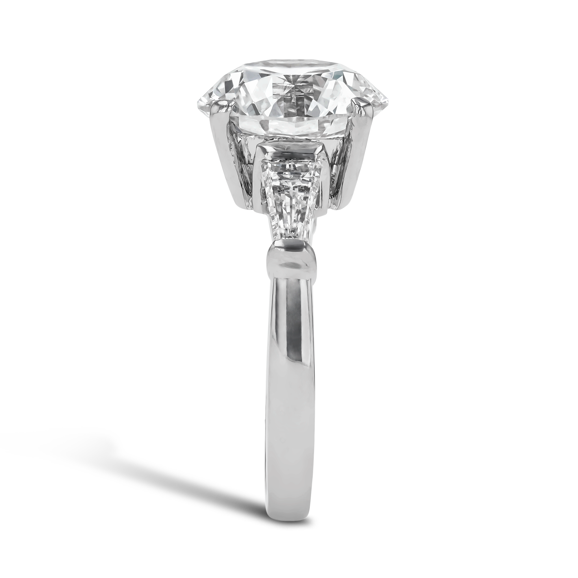 Diamond Solitaire Ring Brilliant & Baguette Cut, Claw Set_4