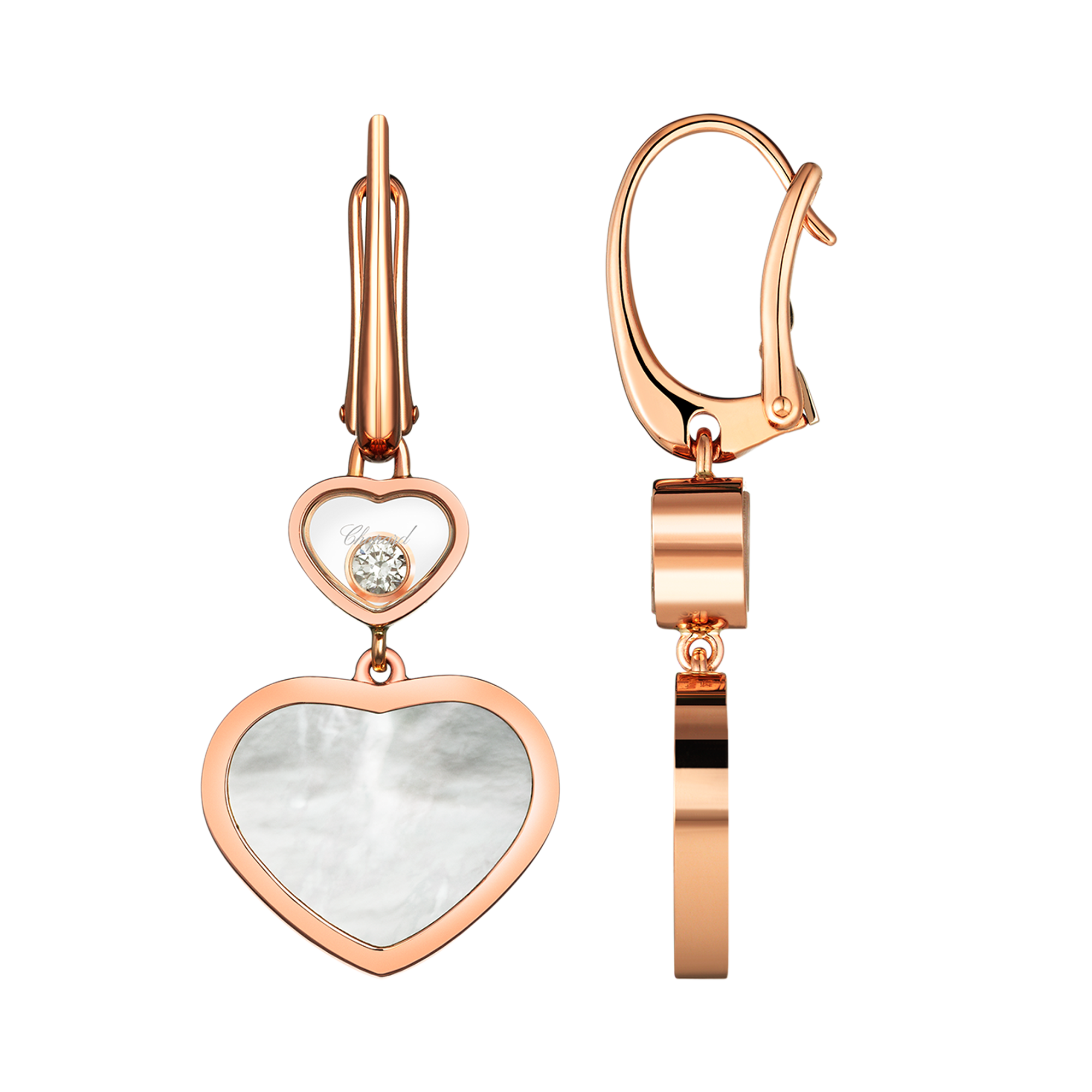 Chopard Happy Hearts Drop Earrings Brilliant Cut, Rub Over Set_3