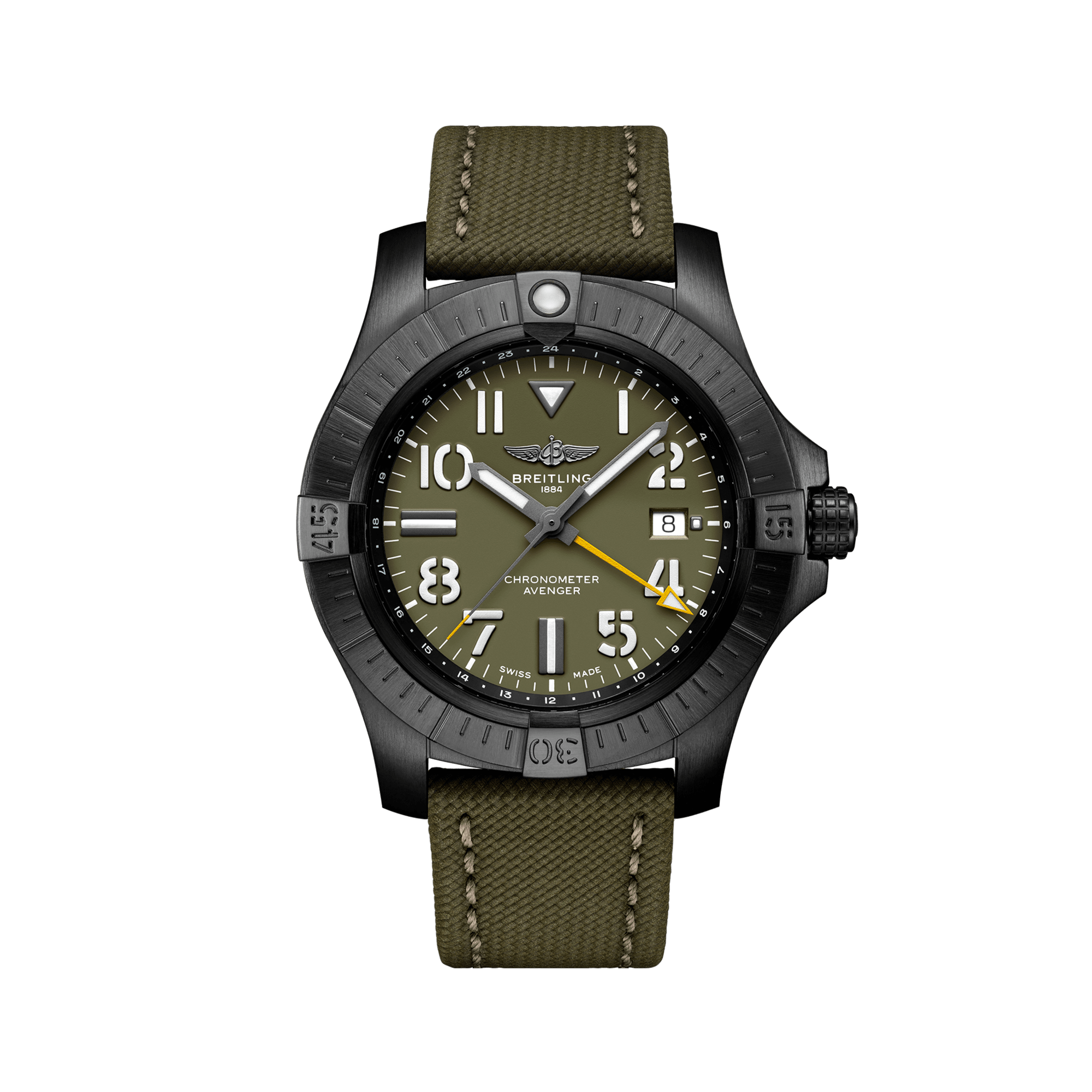 Breitling Avenger Automatic GMT 45 Night Mission 45mm, Green Dial, Arabic Markers_1