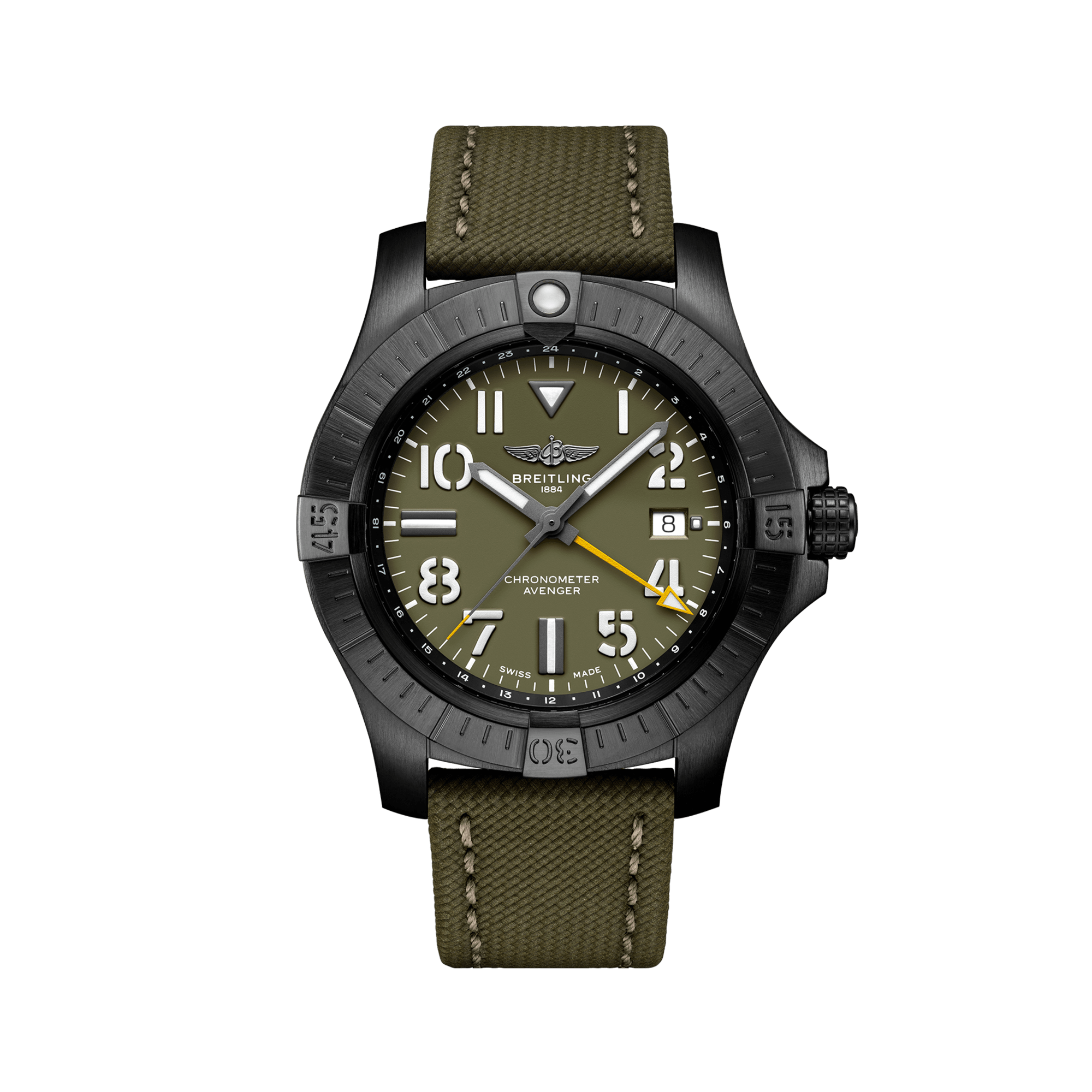 Breitling Avenger Automatic GMT 45 Night Mission 45mm, Green Dial, Arabic Markers_1