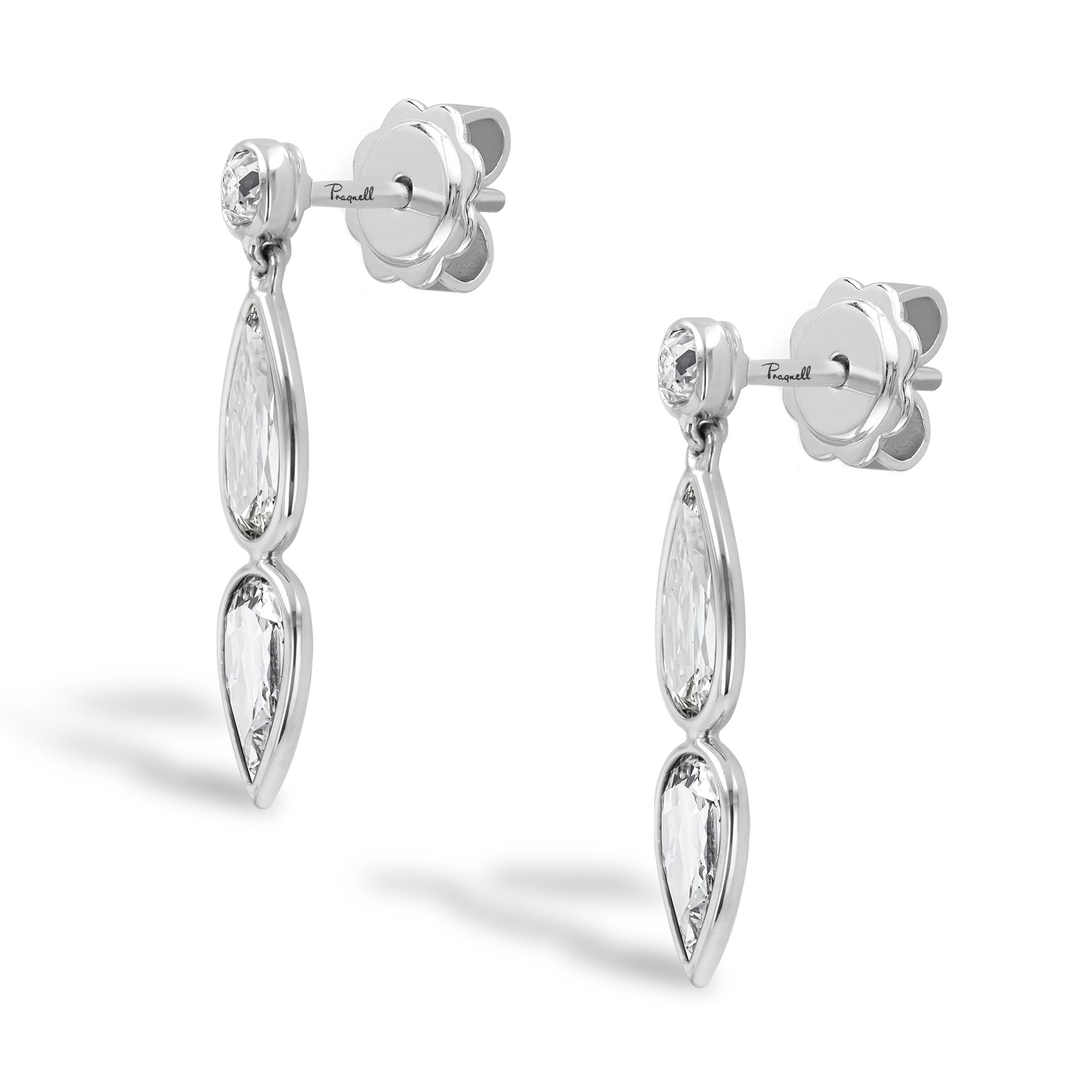 Pear Shaped Diamond Earrings in 18ct White Gold_2