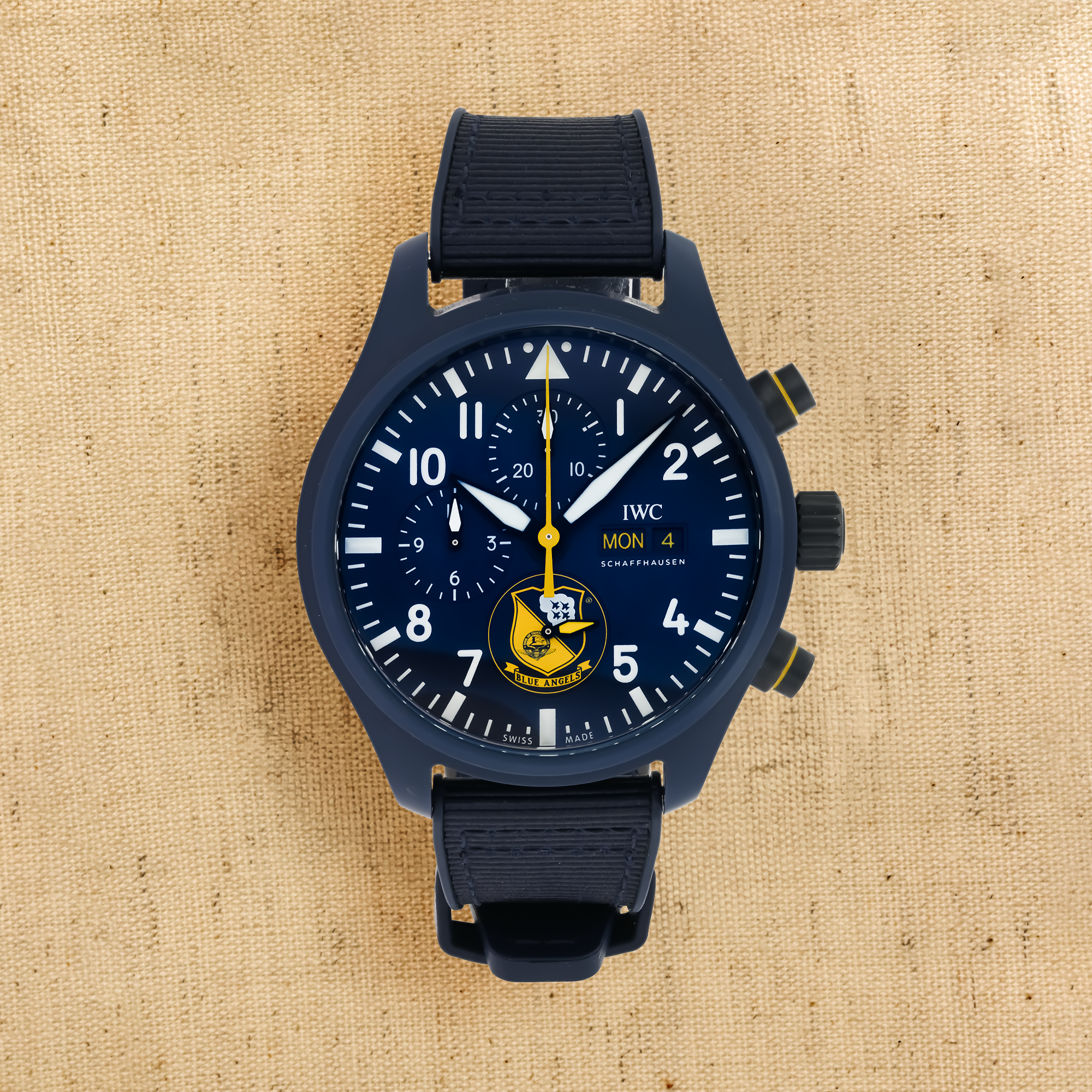 Pre-Owned IWC Pilot's Chronograph Editions 'Blue Angels' 44.5mm, Blue Dial, Arabic/Baton Numerals_1