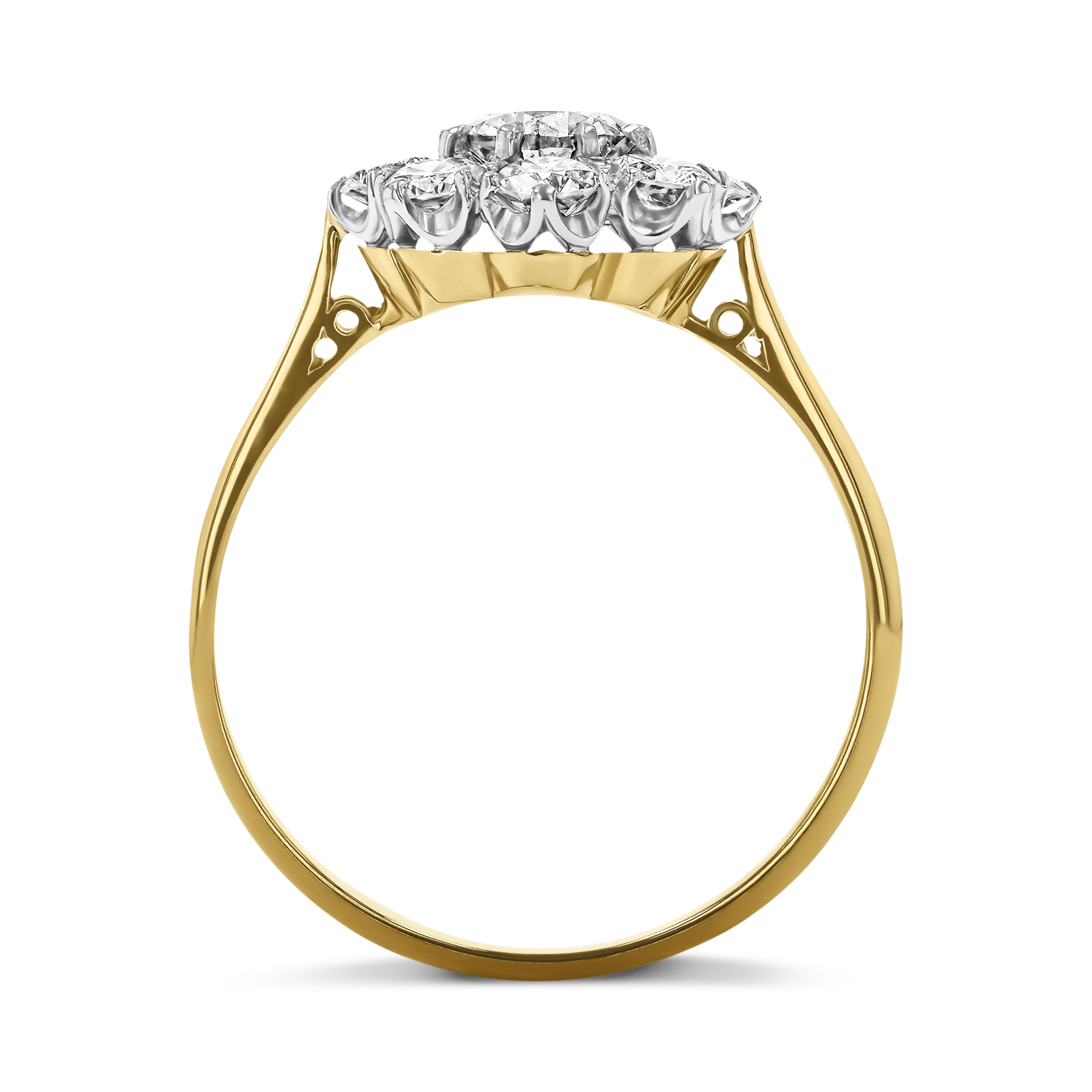 Brilliant Cut Diamond Cluster Ring Brilliant cut, Claw set_3