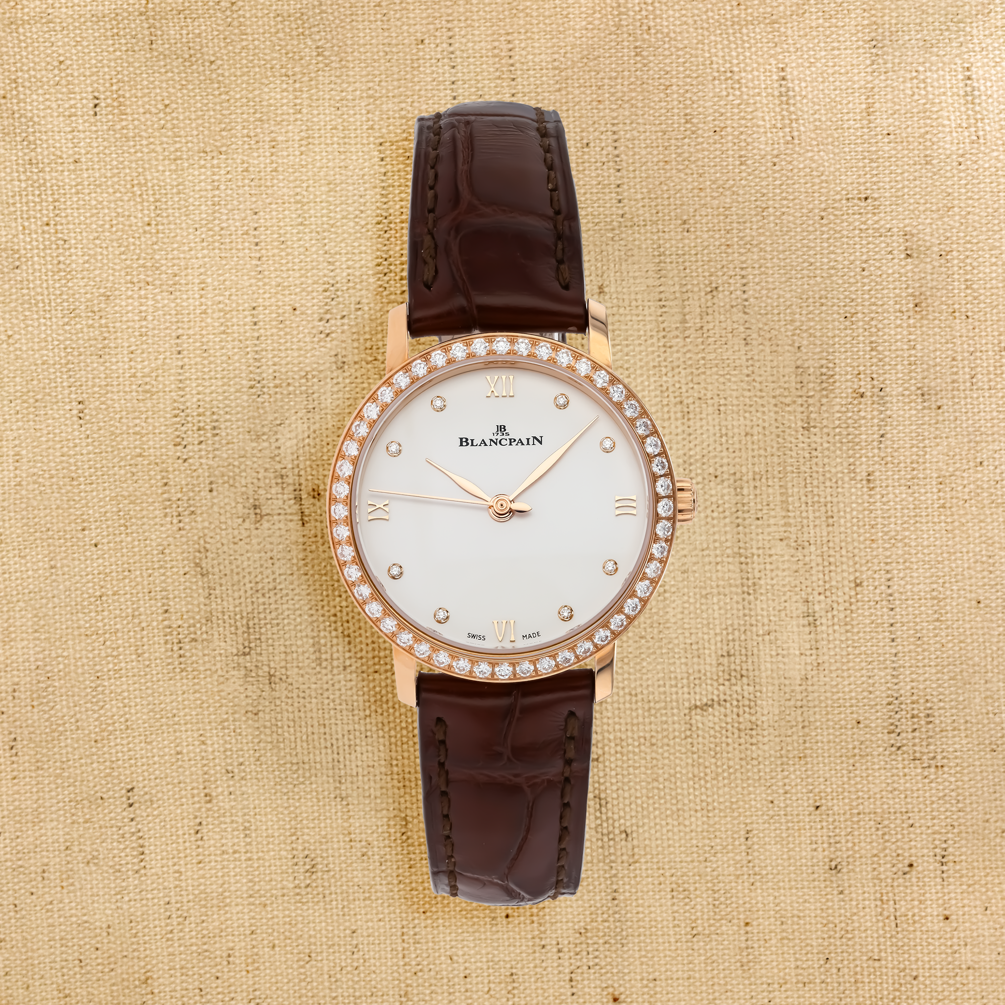 Pre-Owned Blancpain Villeret 29.2mm, Cream Dial, Roman & Diamond Numerals_1