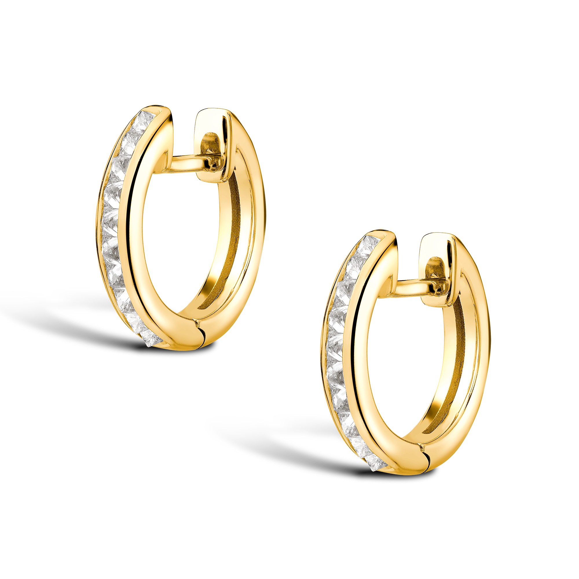 RockChic Diamond Hoop Earrings Princess Cut, Channel Set_3