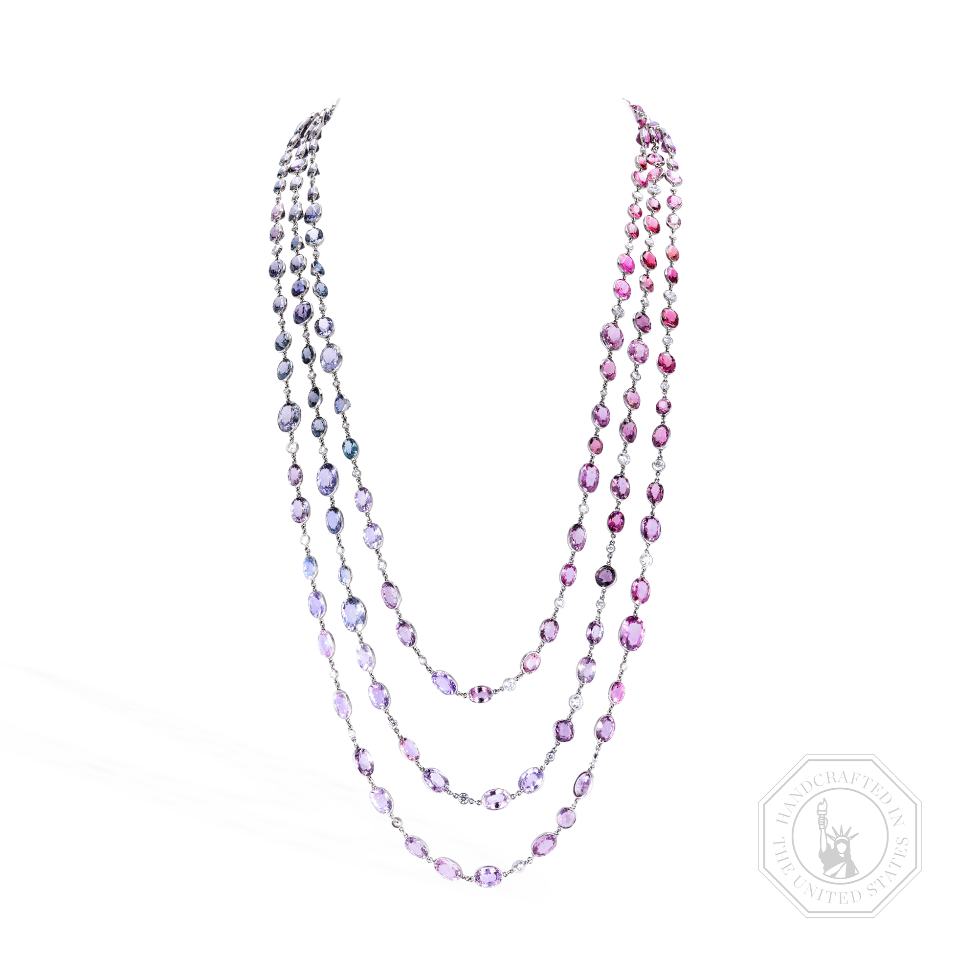 Masterpiece 160.42ct Spinel and Diamond Long Necklace Bead Cut_1