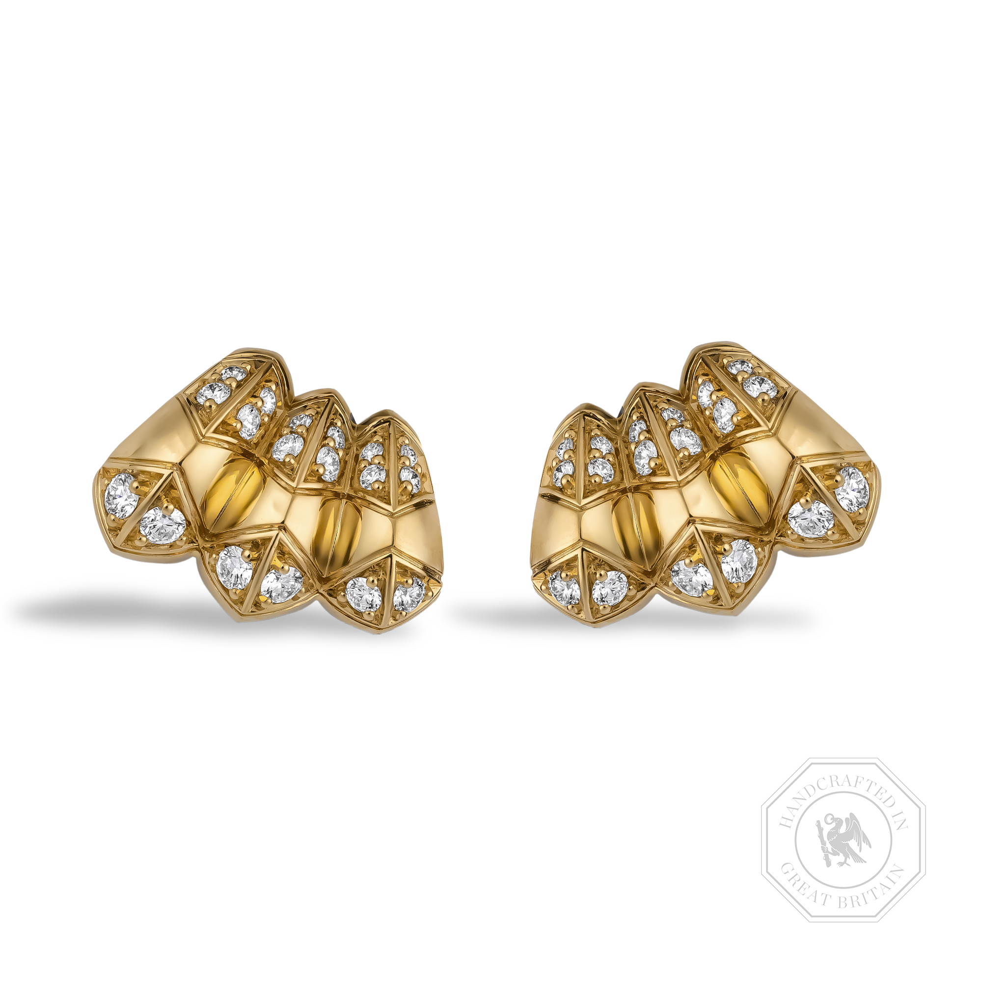 Origins Large Diamond Set Cuff Earrings Brilliant cut, Claw set_1