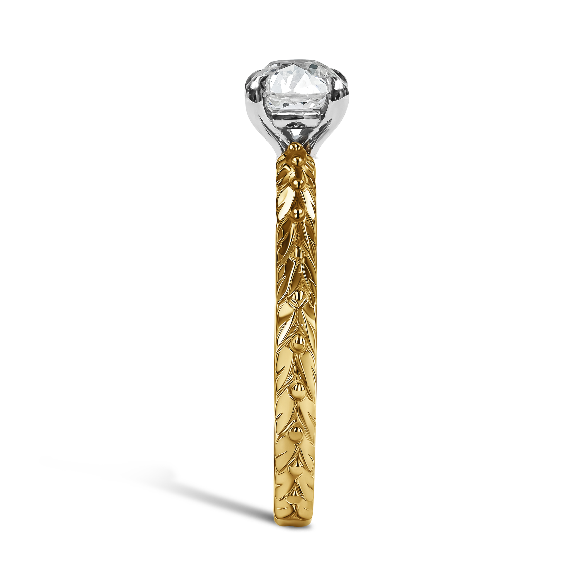 Apple Blossom Old Cut 0.51ct Diamond Ring Old European Cut, Claw Set_4