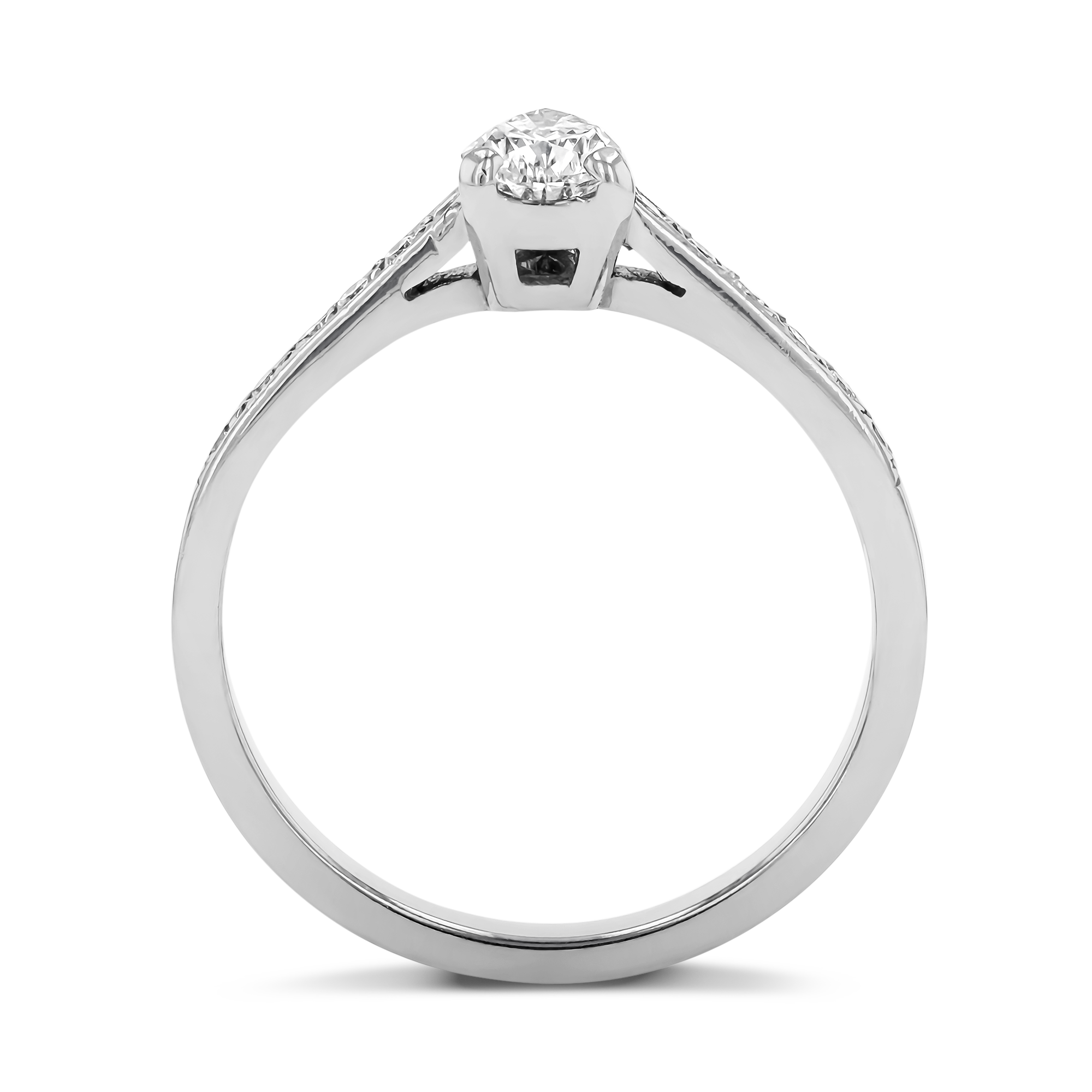 Classic 0.46ct Diamond Solitaire Ring Pearshape, Claw Set_3
