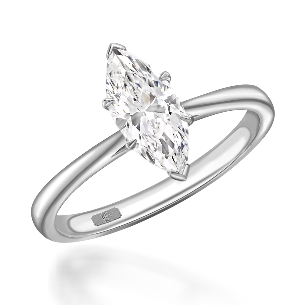 1.08CT Diamond Solitaire Ring Marquise Cut, Solitaire, Six Claw Set_1