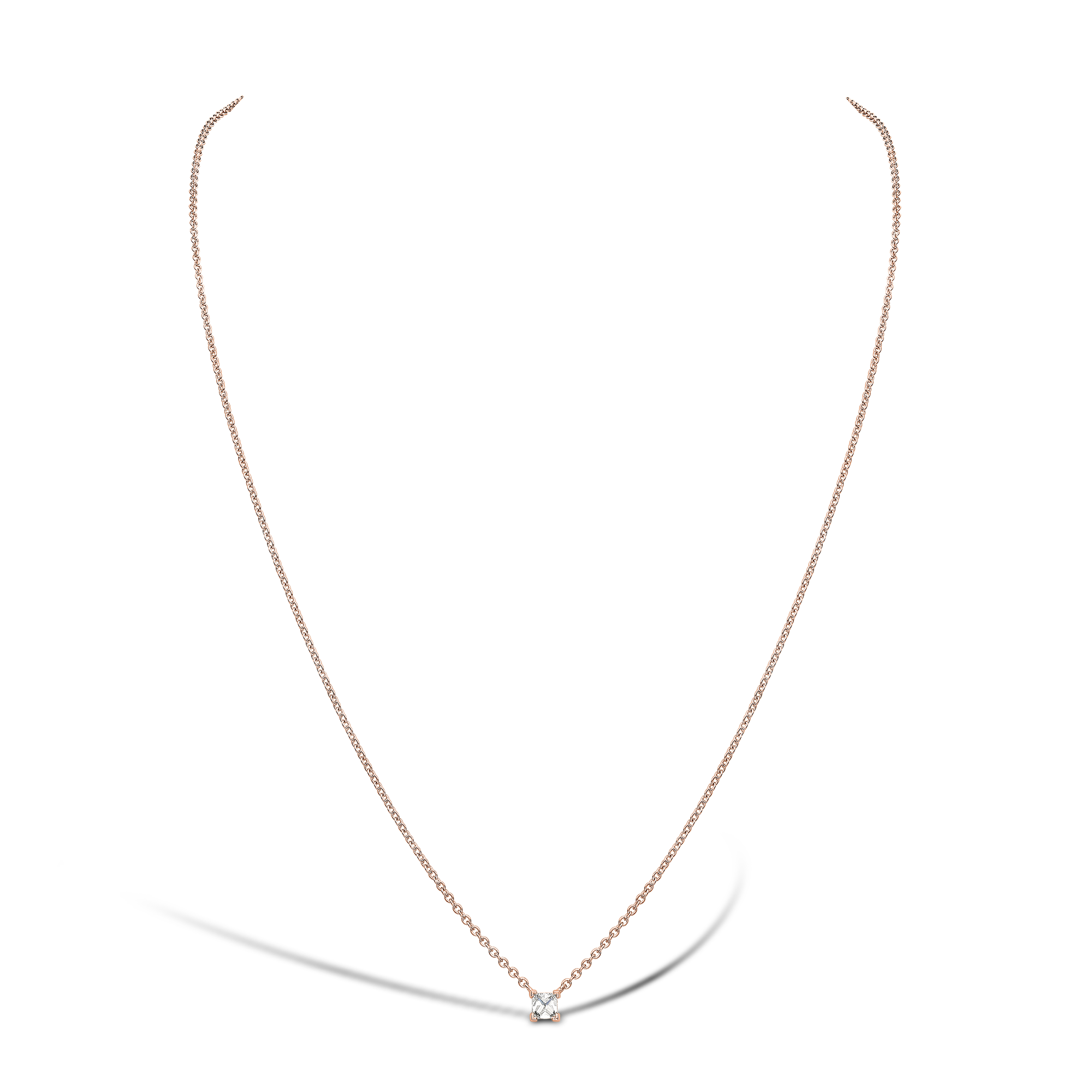 RockChic Diamond Solitaire Necklace Princess Cut, Claw Set_2