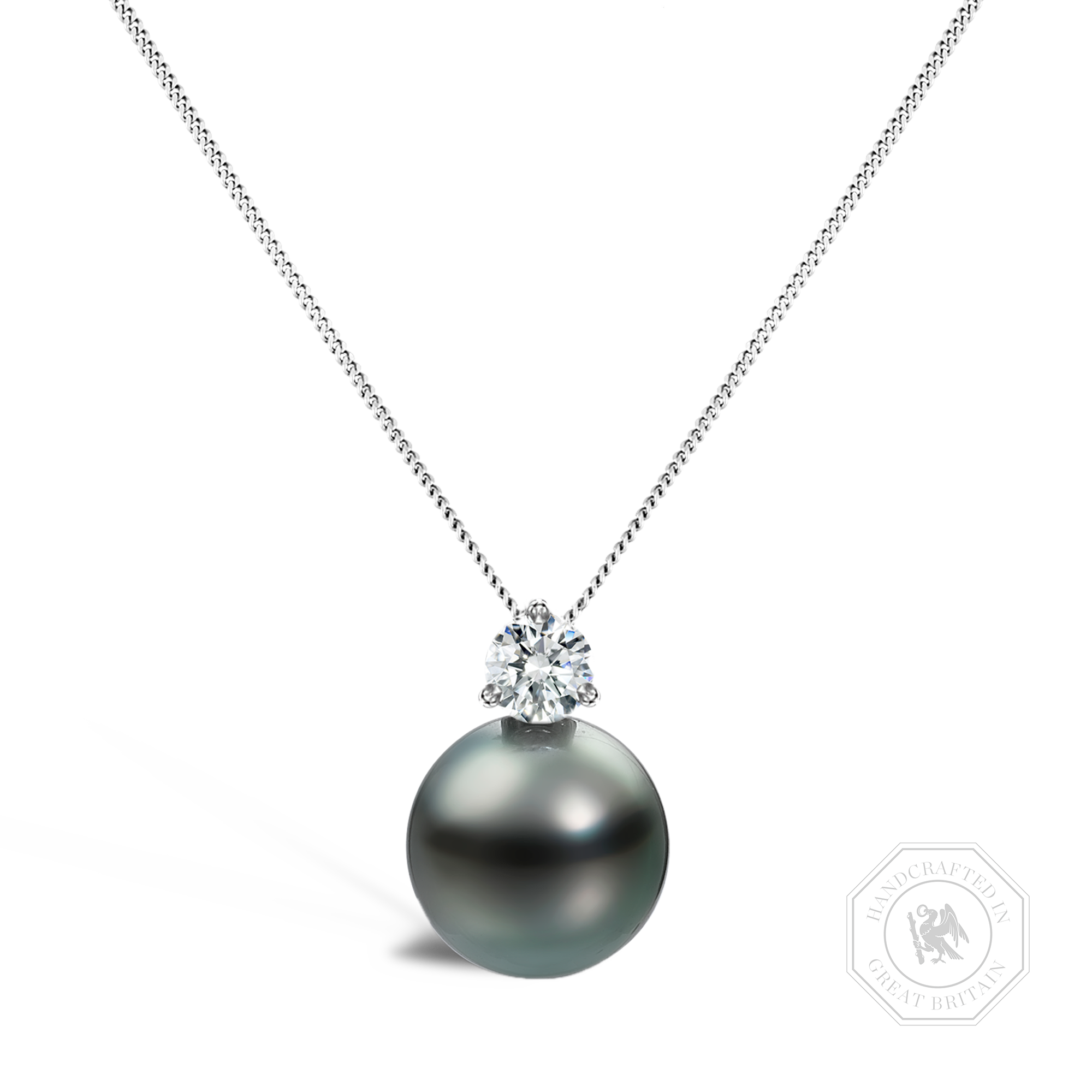 Tahitian Pearl and Diamond Pendant 12 - 13mm_1