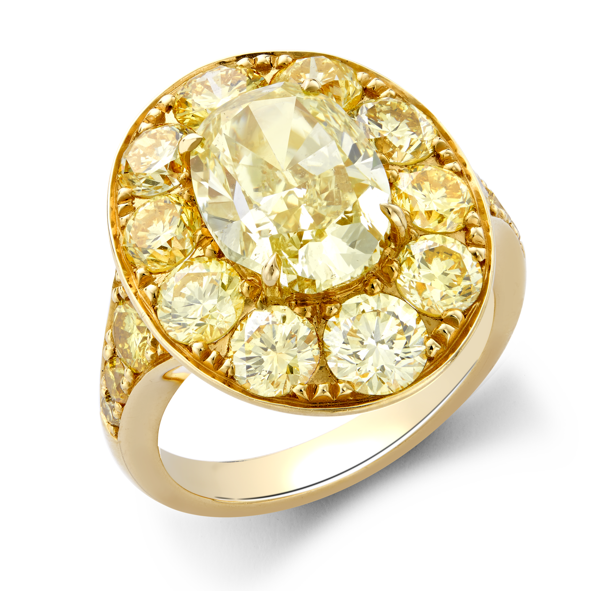 Masterpiece Fancy Vivid Yellow Diamond Ring Oval & Brilliant Cut, Claw Set_1