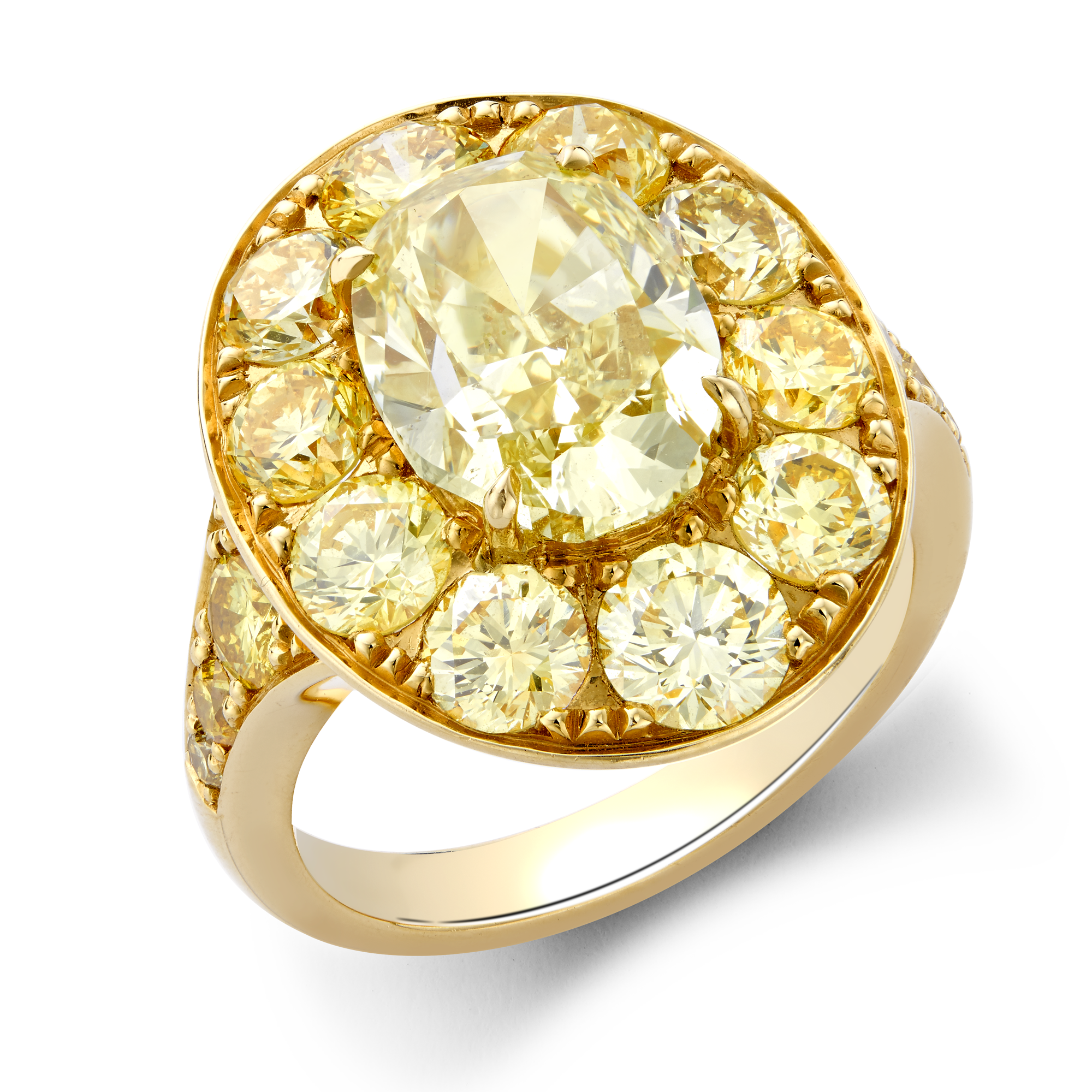 Masterpiece Fancy Vivid Yellow Diamond Ring Oval & Brilliant Cut, Claw Set_1