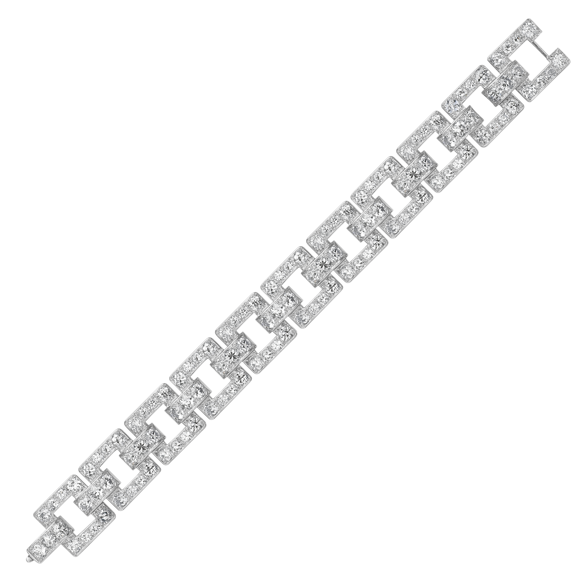 Art Deco Linzeler et Marchak diamond Bracelet Brilliant cut, Claw set_2