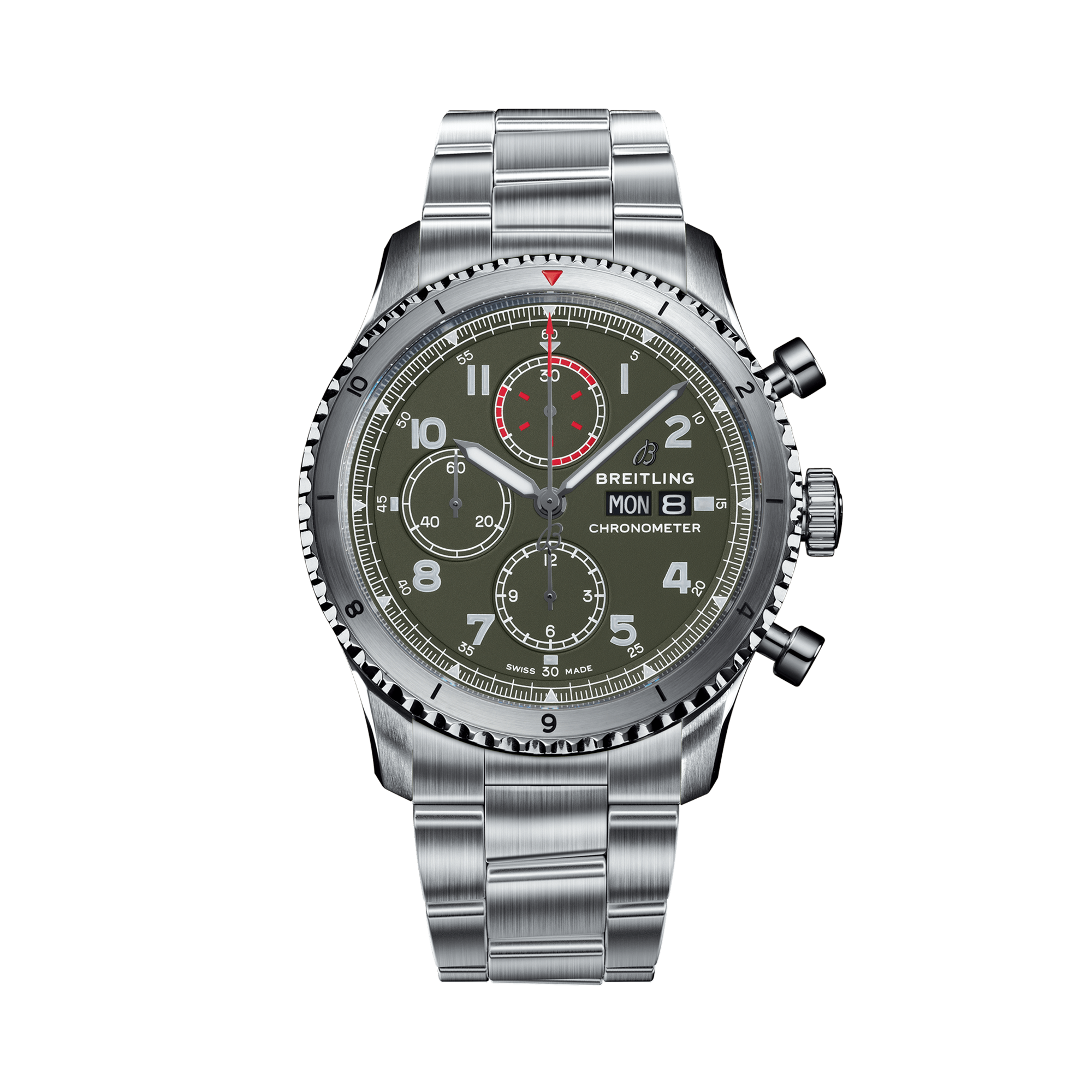 Breitling Aviator 8 Curtiss Warhawk 43mm, Green Dial, Arabic Numerals_1