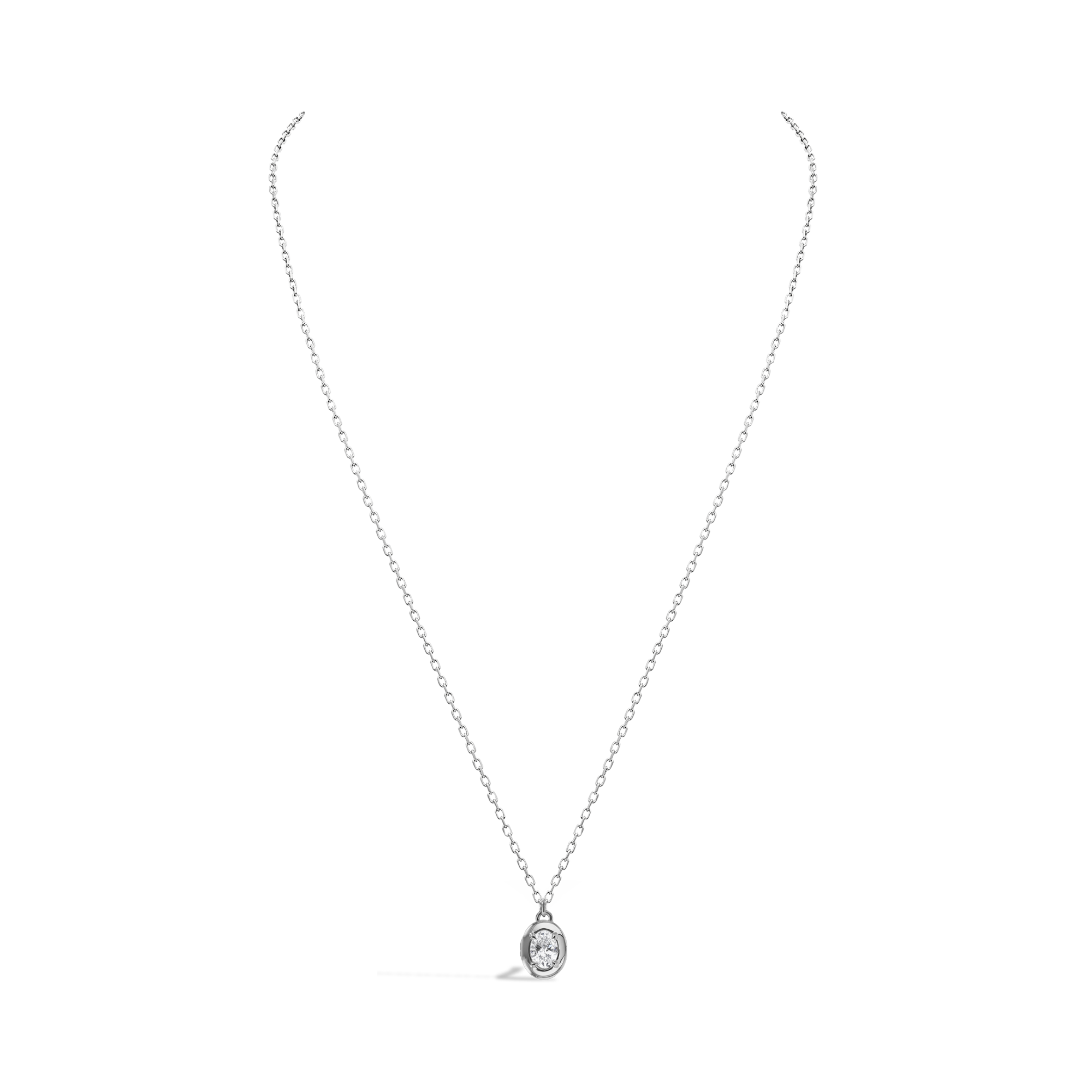 Skimming Stone 0.52ct Diamond Pendant Oval Cut, Claw Set_2