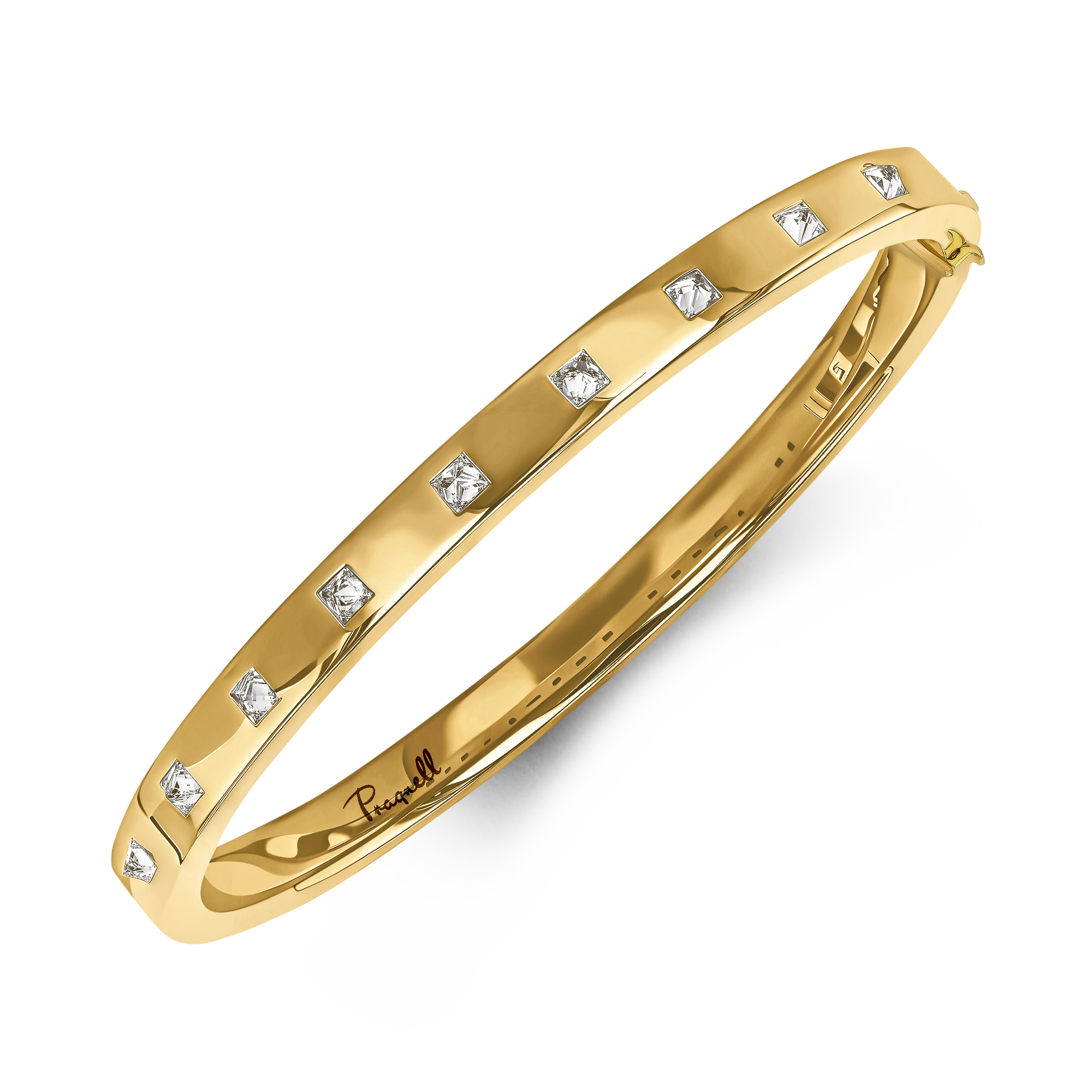 Inverted Princess Cut Diamond RockChic Bangle Princess Cut, Channel Set_2