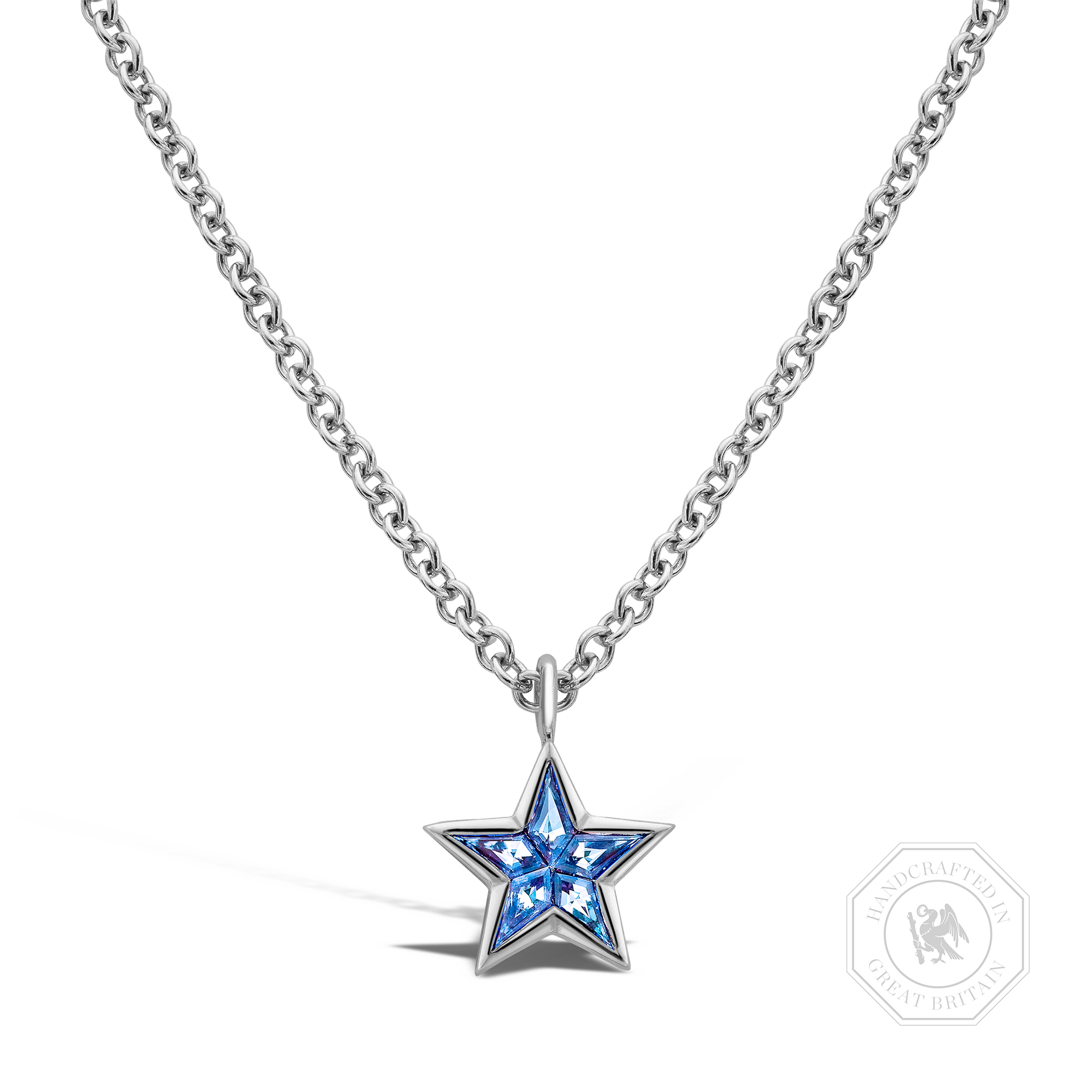 RockStar Sapphire Pendant Kite Cut, Rubover Set_1