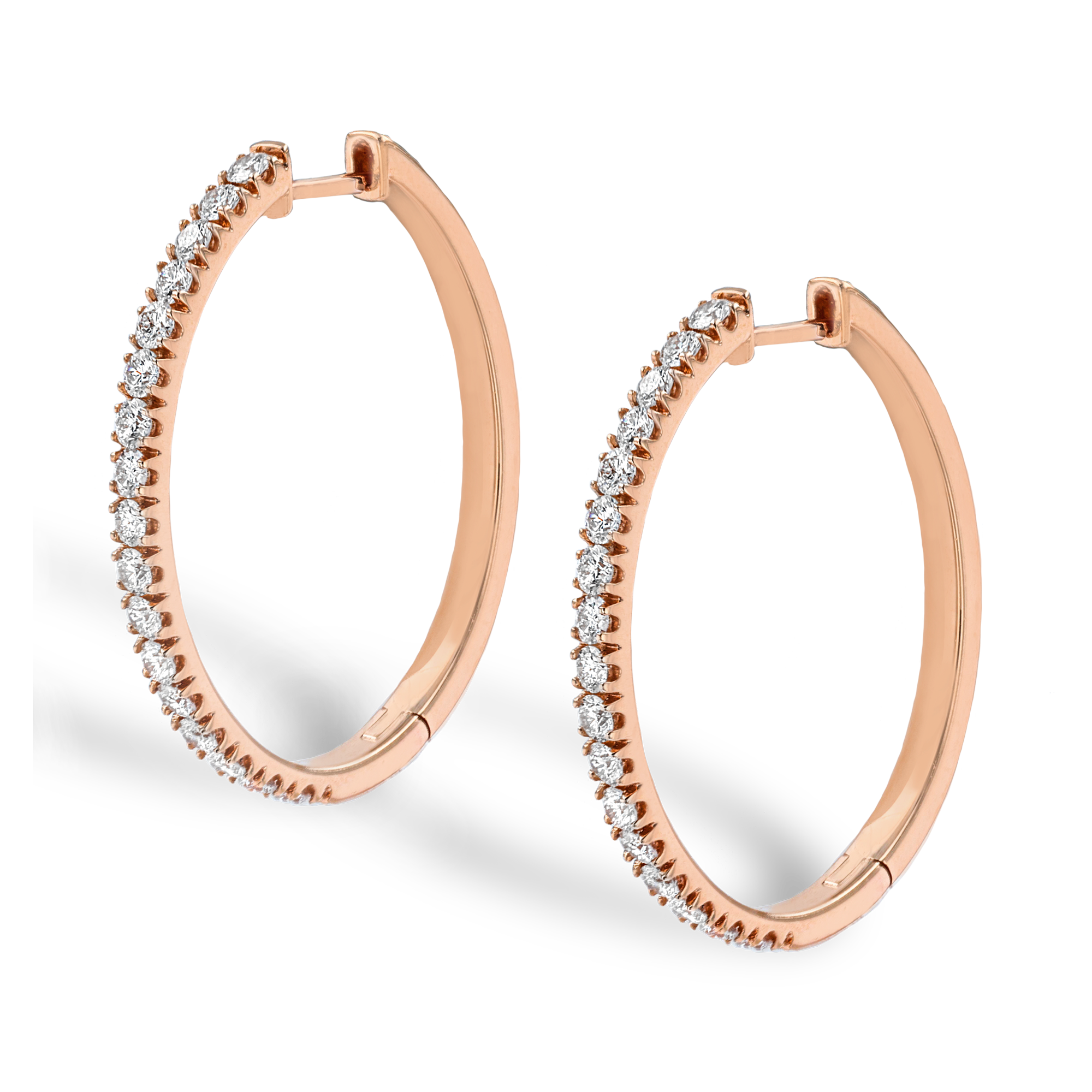 Diamond Half Hoop Earrings Brilliant cut, Claw set_3