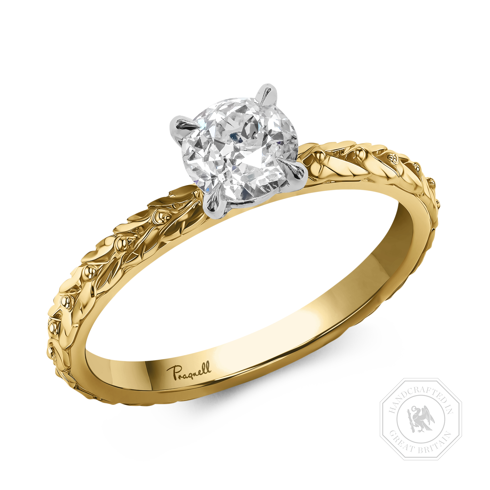 Apple Blossom Old Cut 0.51ct Diamond Ring Old European Cut, Claw Set_1