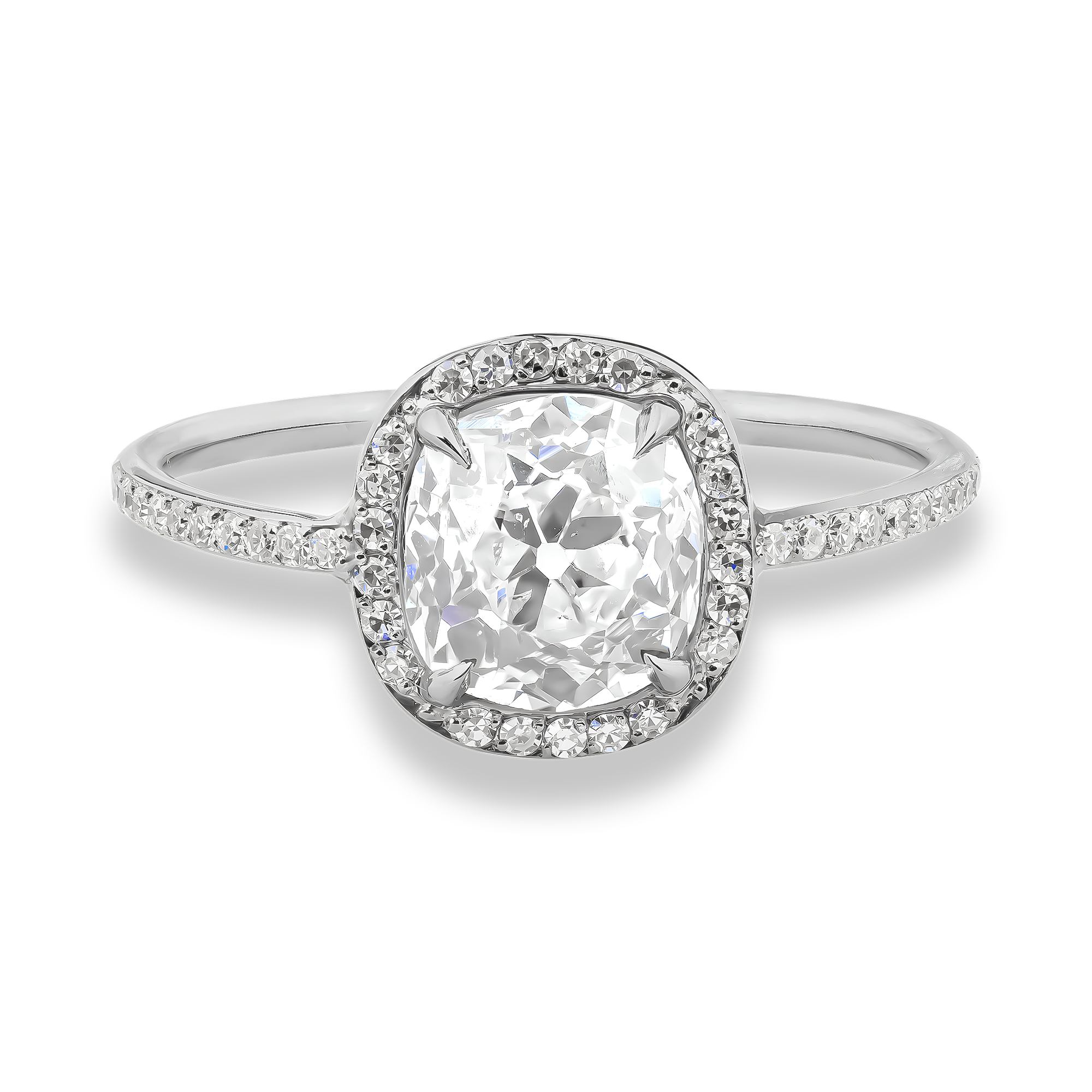 Old Cut 1.66ct Diamond Cluster Ring Old Cut, Claw Set_2