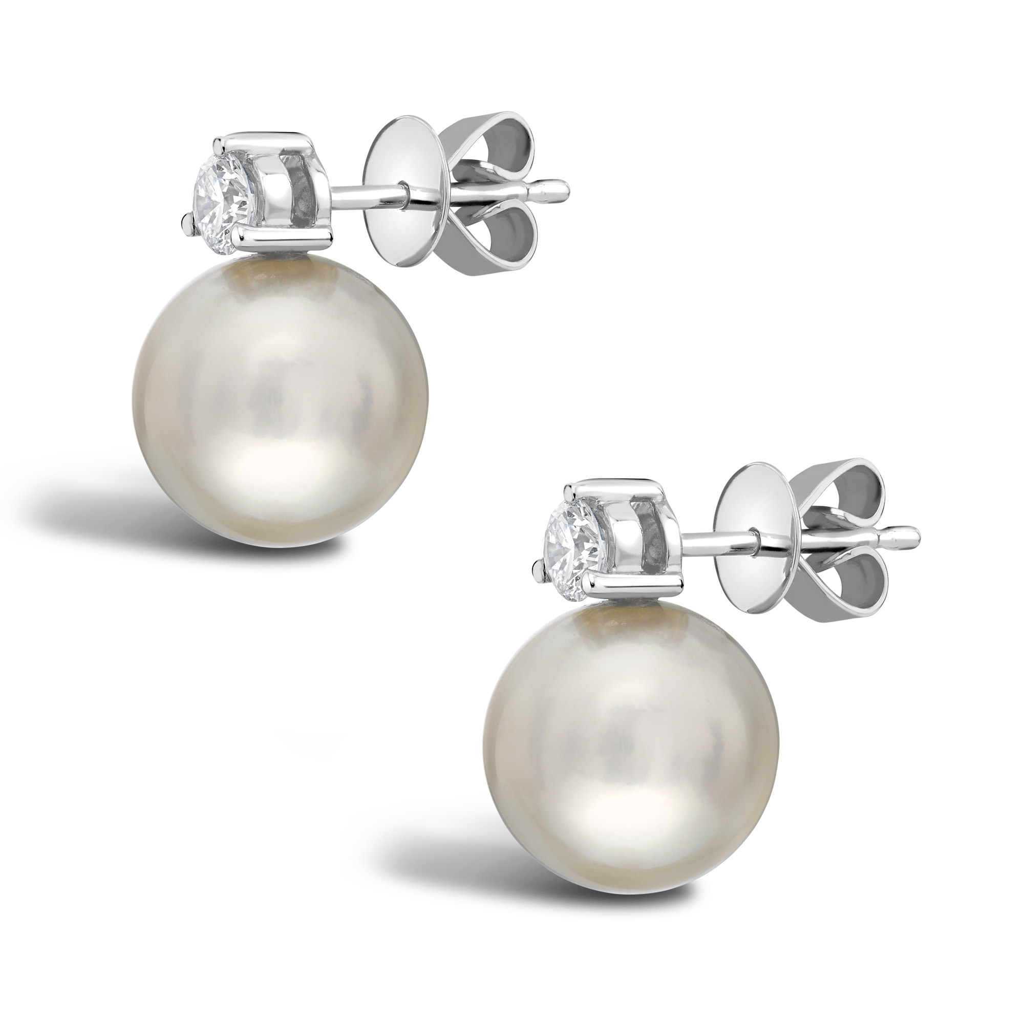 Akoya Pear and Diamond Earrings 8 - 8.5mm_2