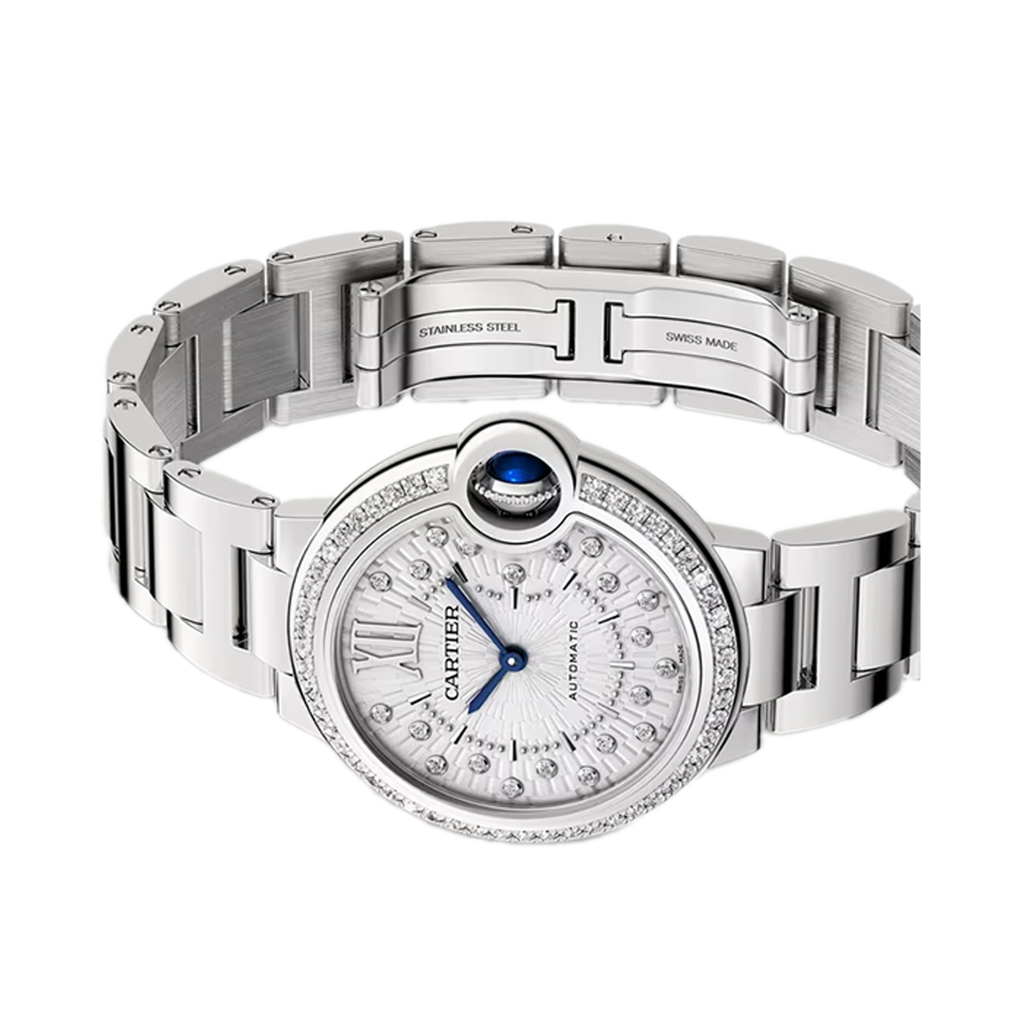 Cartier Ballon Bleu de Cartier 33mm, Silver Dial, Diamond Numerals_4