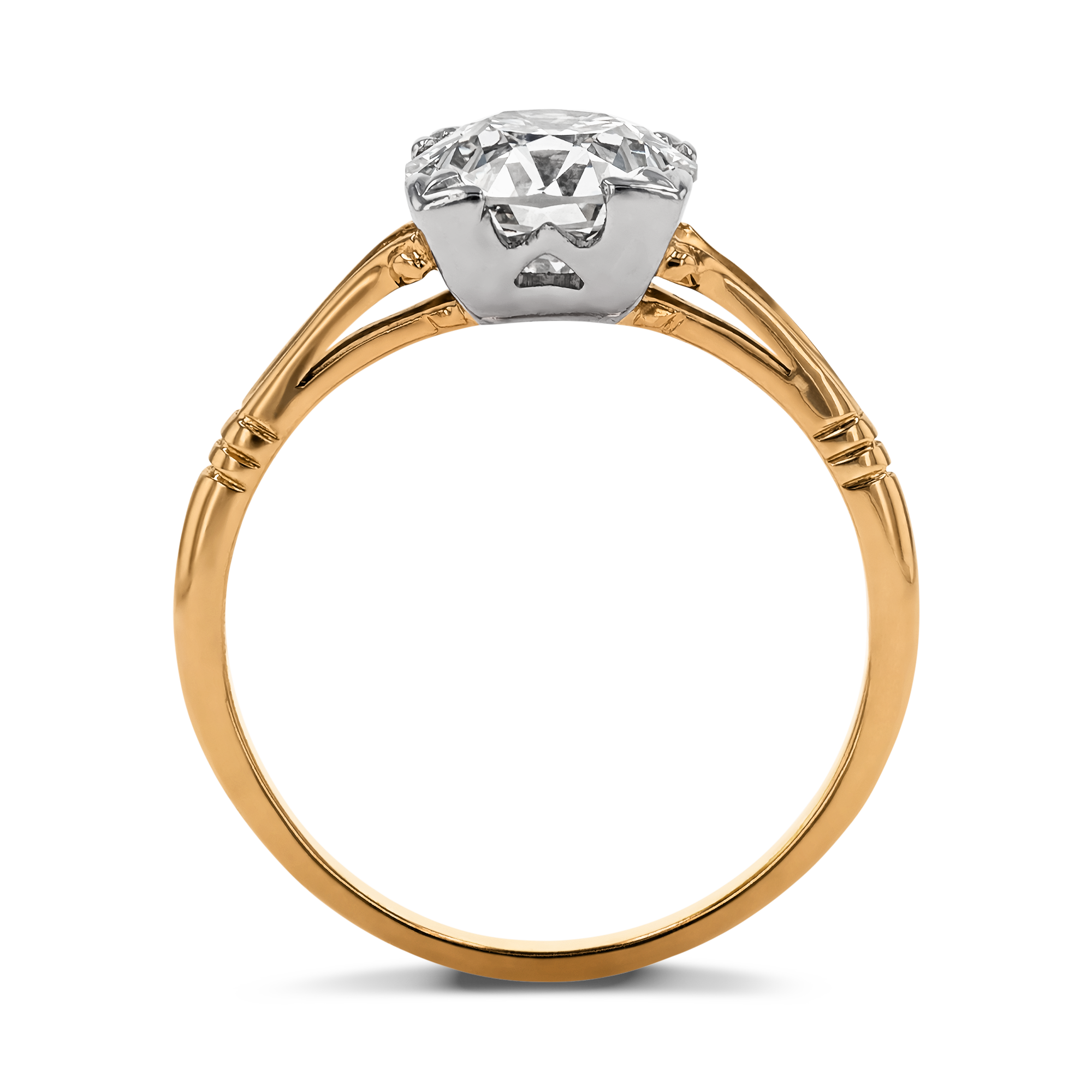 Old Cut 1.78ct Diamond Solitaire Ring Old European Cut, Claw Set_3