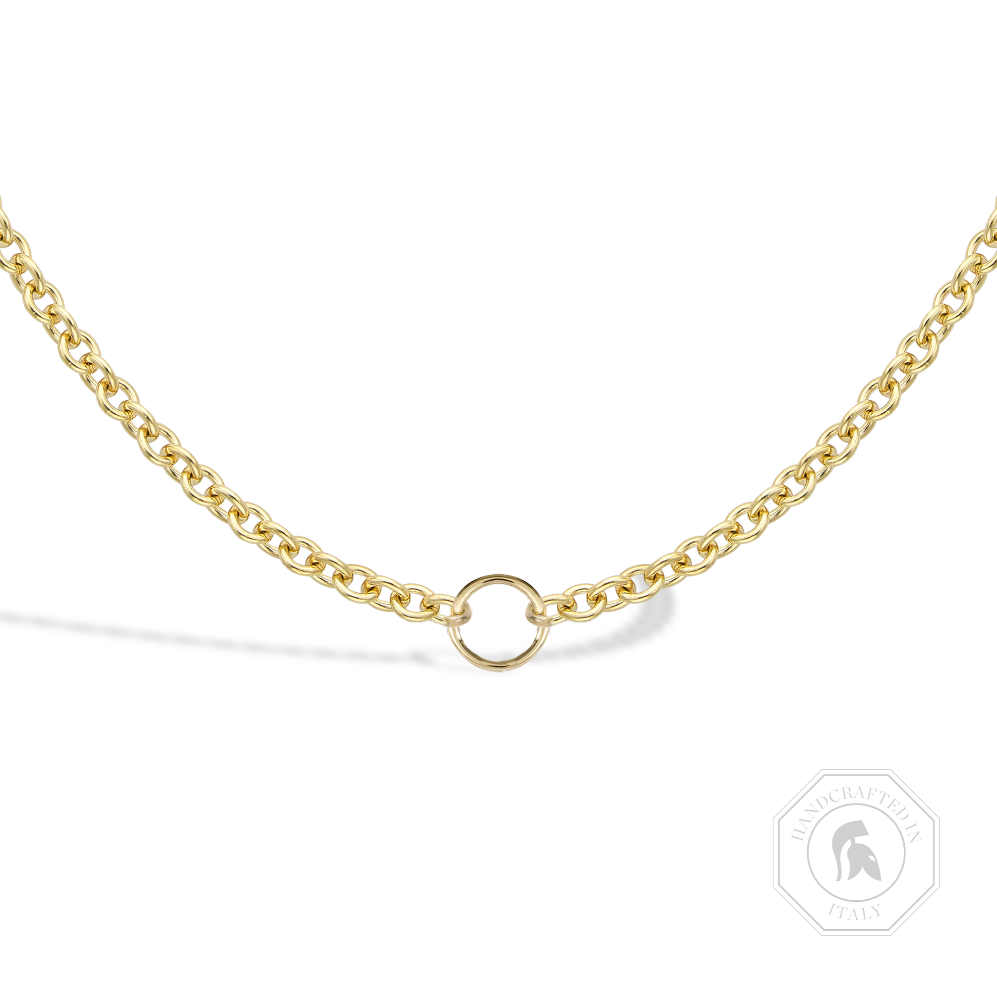 Rolo Chain Necklace with Central Jump Ring 50cm _1