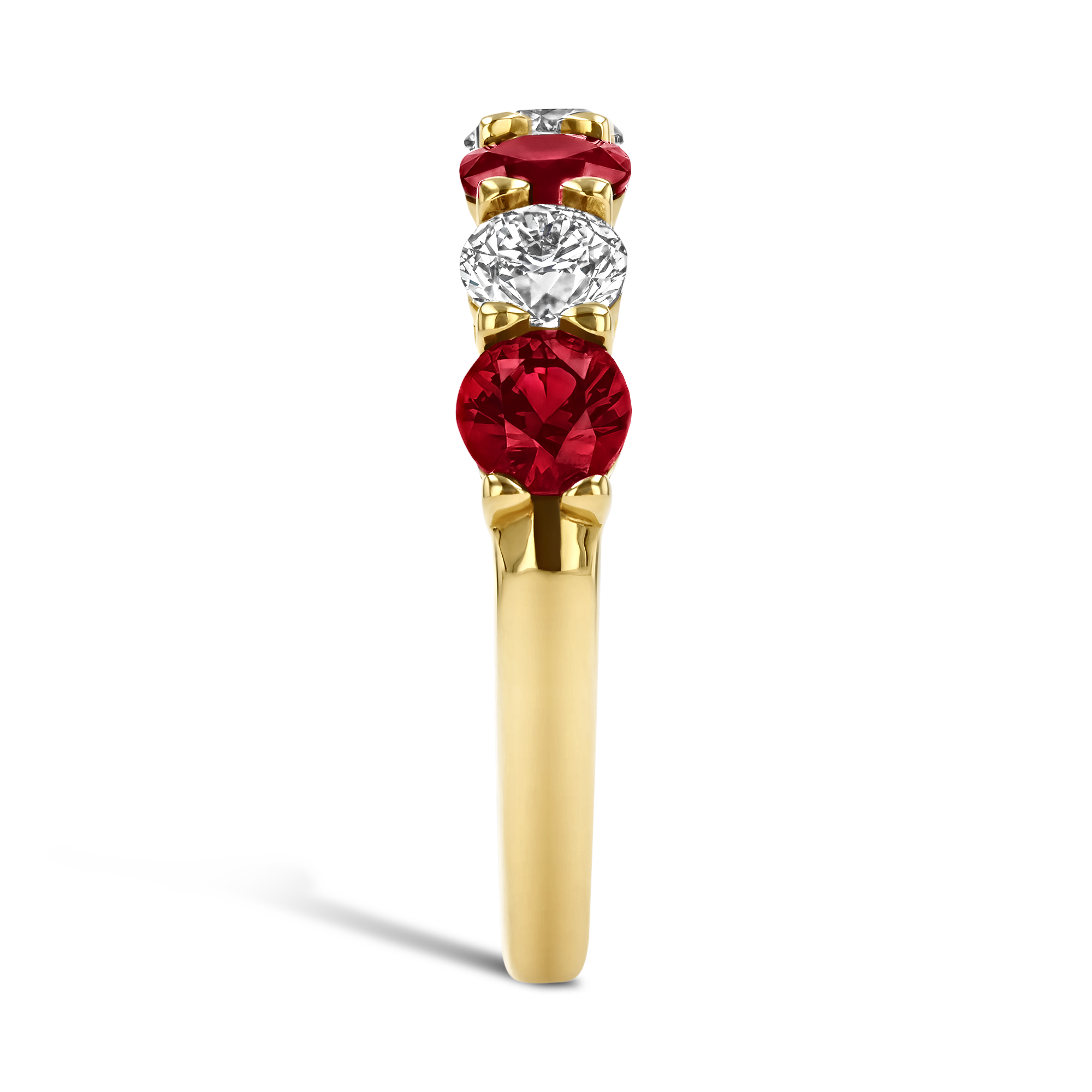 Ruby and Diamond Seven Stone Eternity Ring Brilliant cut, Claw set_4