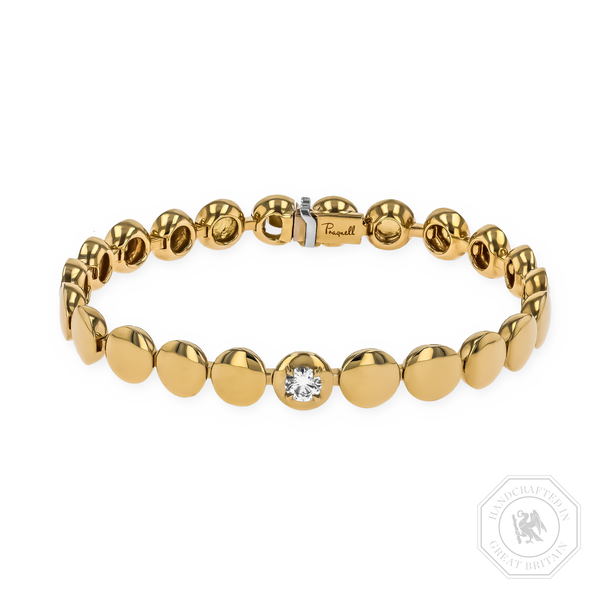 Skimming Stone 0.30ct Diamond Set Tennis Bracelet Brilliant Cut, Rubover Set_1