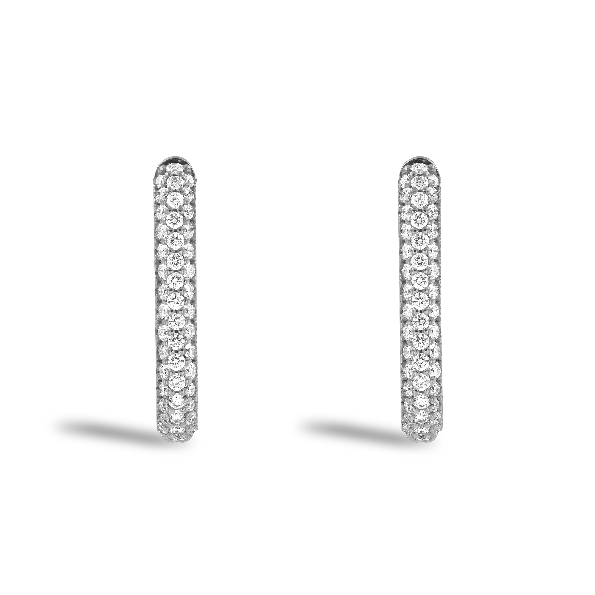 Havana 1.086ct Brilliant Cut Diamond Hoop Earrings Brilliant Cut, Micro Pavé_2