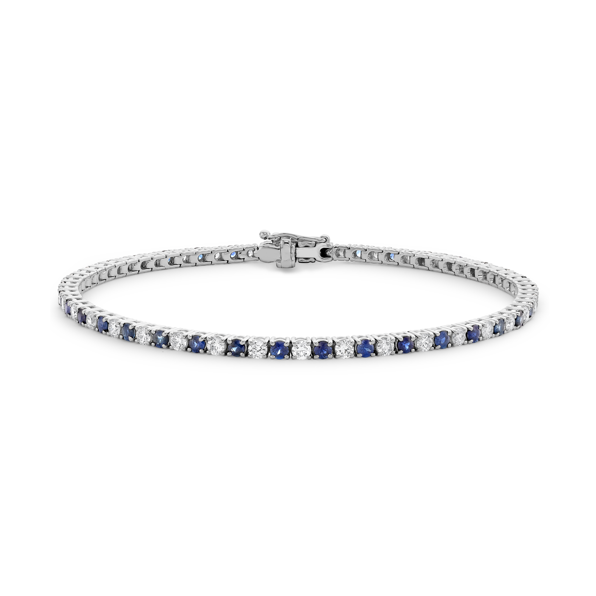 Sapphire & Diamond Line Bracelet Brilliant cut, Claw set_1