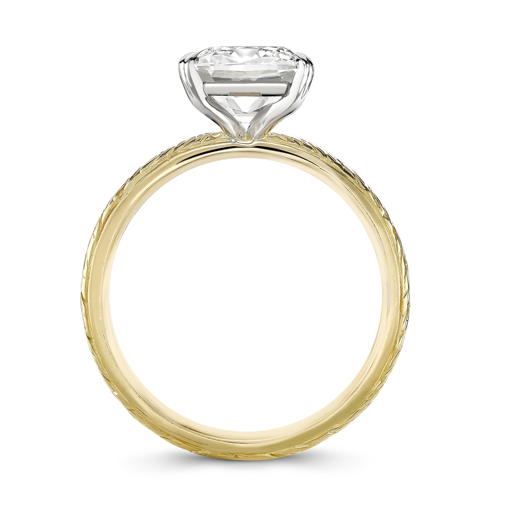 Antique Cushion Cut 2.81ct Golconda Diamond Ring Antique Cushion Cut, Claw Set_3