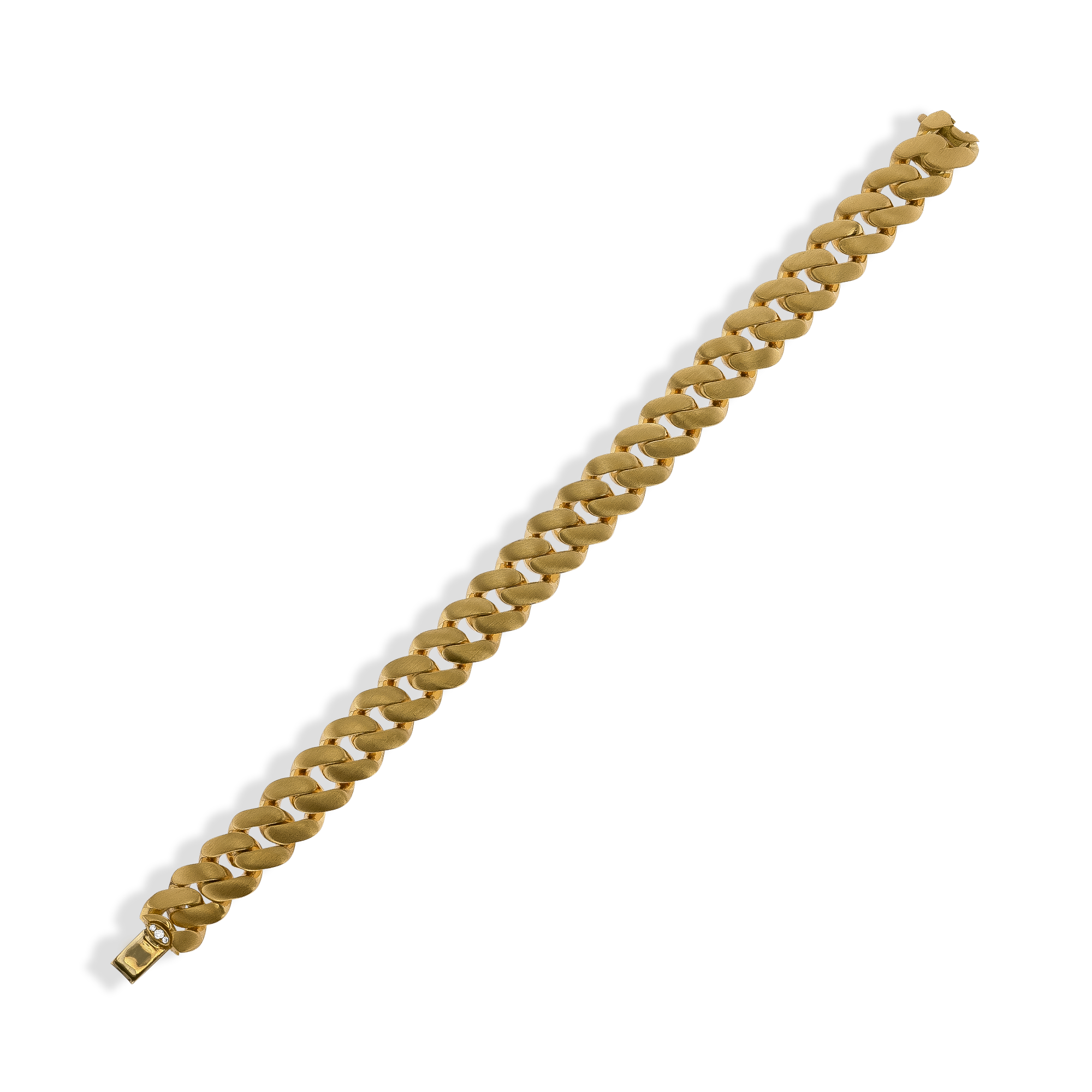 Fusion Polished Curb Link Bracelet (19cm) Brilliant Cut, Pavé Set_3