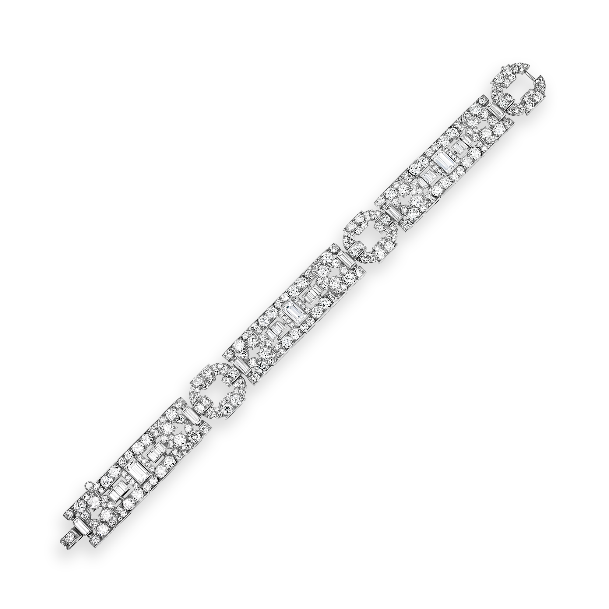 Art Deco Diamond Bracelet Brilliant Cut, Grain Set_2