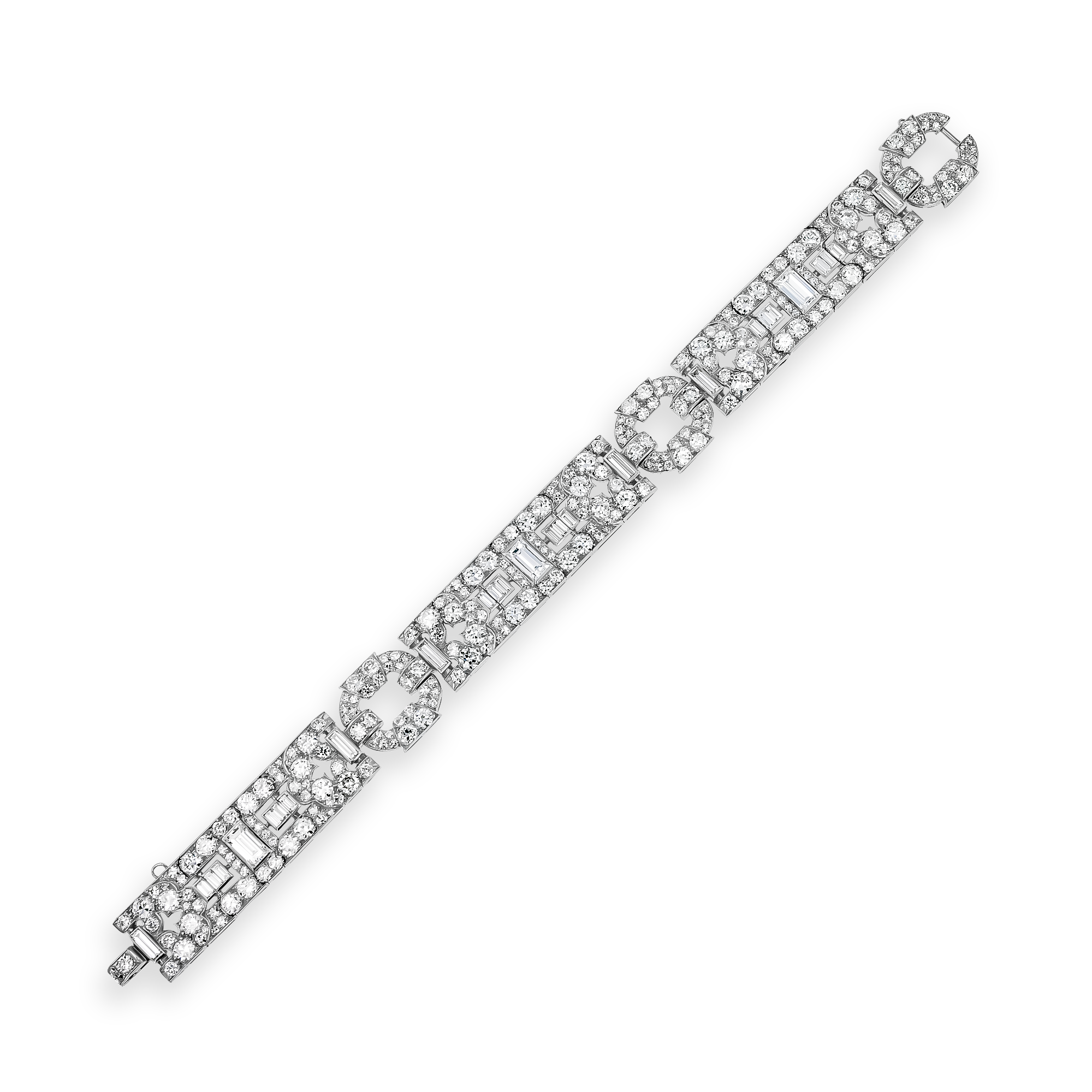 Art Deco Diamond Bracelet Brilliant Cut, Grain Set_2