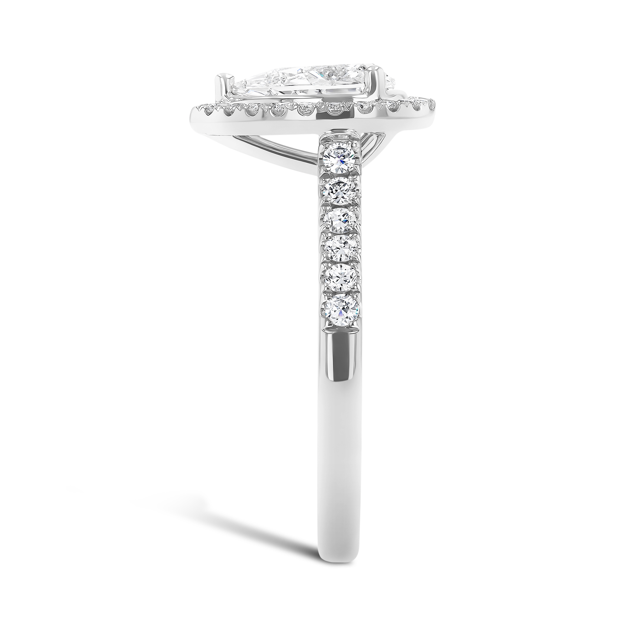 Celestial 1.00ct Pear Shaped Diamond Cluster Ring Pear Shaped, Claw Set_4
