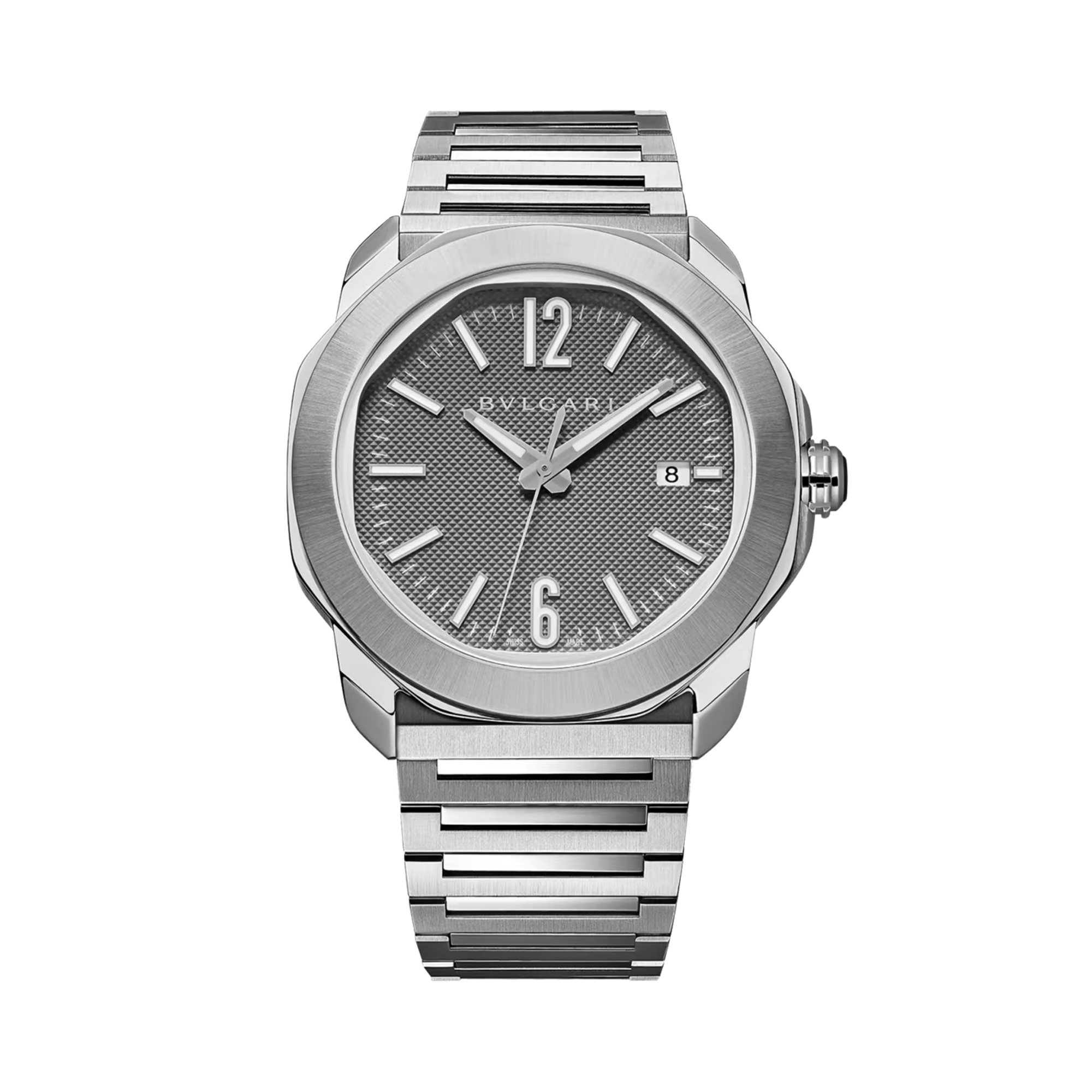 Octo Roma 41mm, Silver Dial, Arabic/Baton Numerals_1