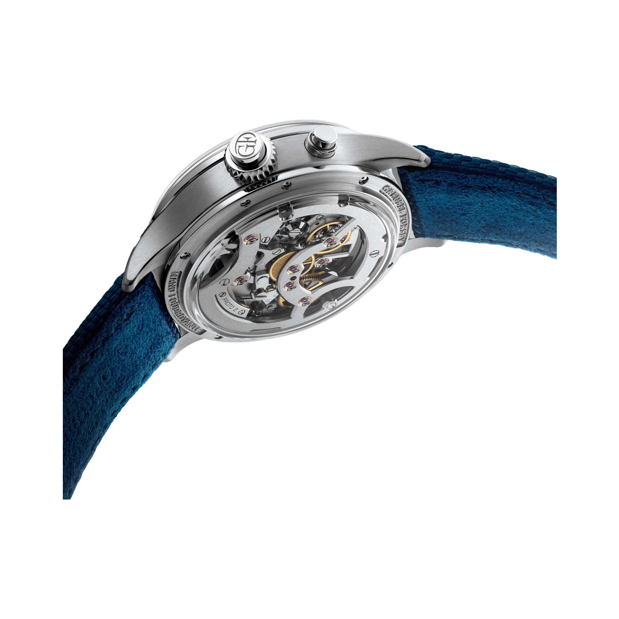 Gruebel Forsey Nano Foudroyante 37.9mm, Silver Dial, Arabic/Baton Numerals_2