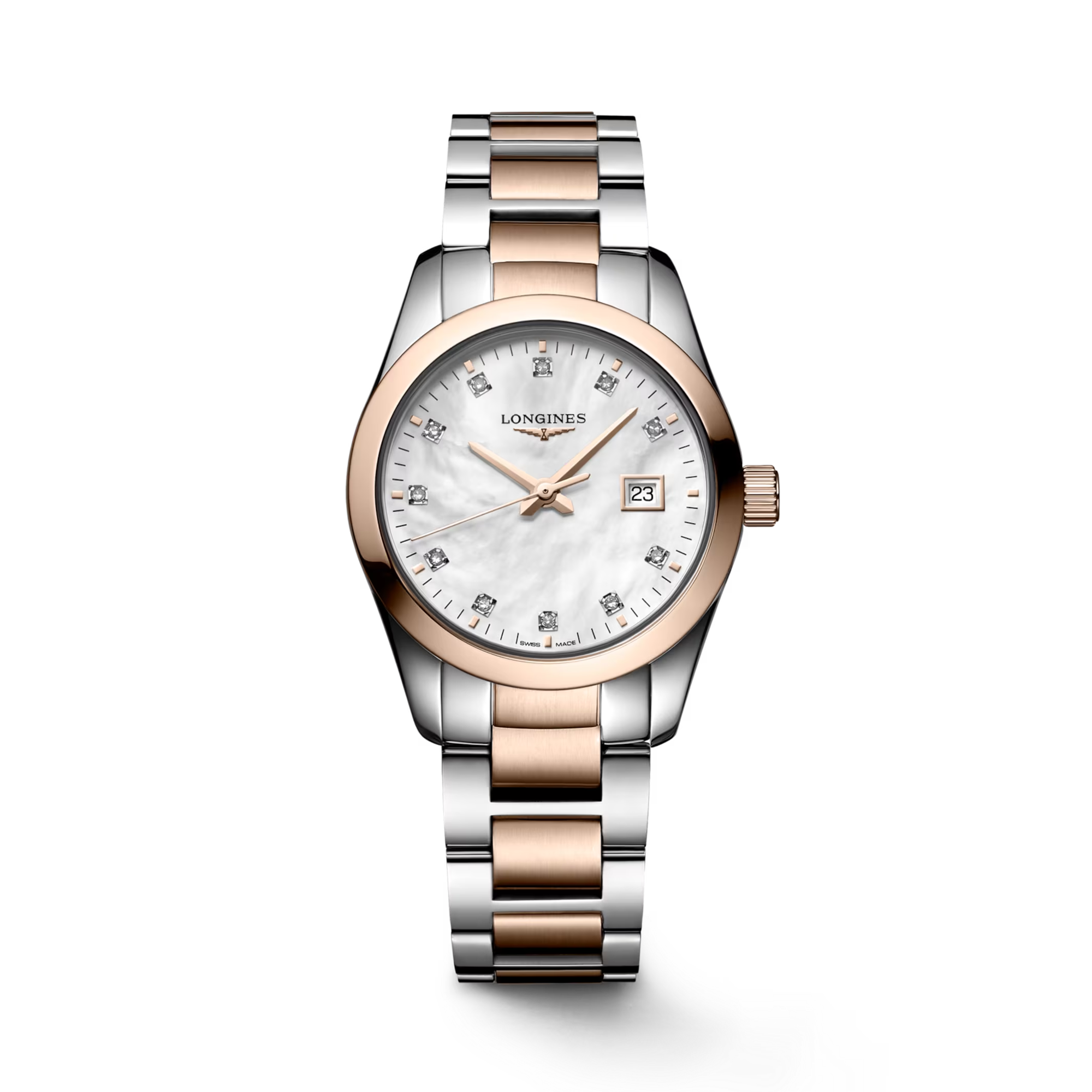 Longines Conquest Classic 29.5mm, Mother of Pearl Dial, Diamond Numerals_1