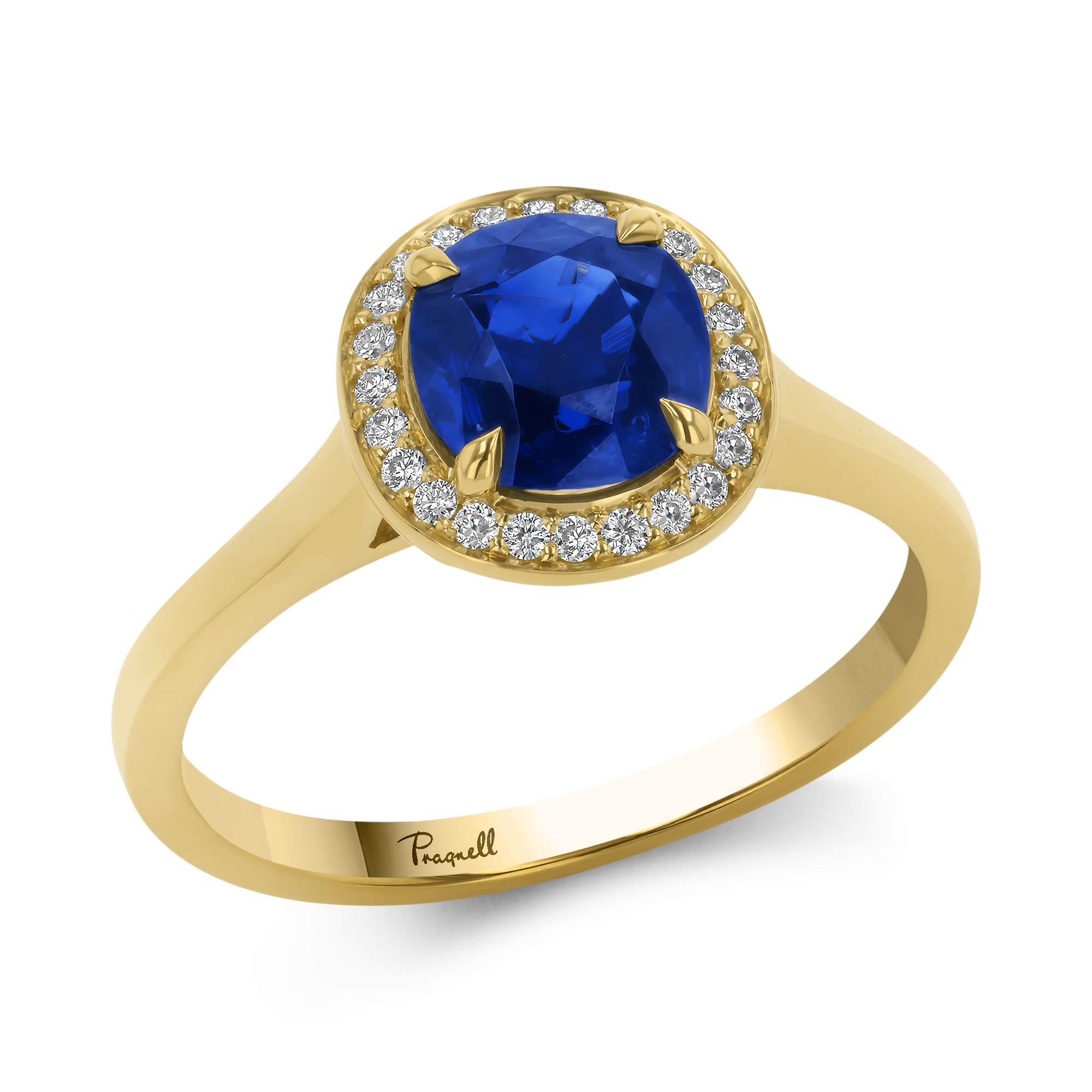 Celestial Cushion Cut 1.48ct Sapphire and Diamond Cluster Ring Cushion modern cut, Claw set_1