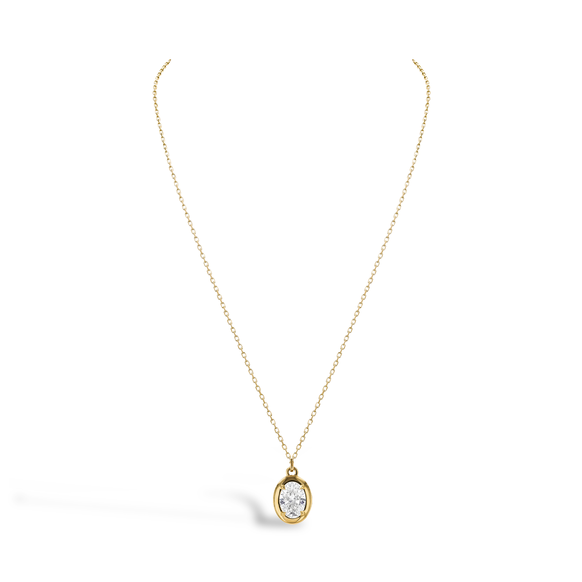 Skimming Stone 1.51ct Botswana Diamond Pendant Oval Cut, Claw Set_3