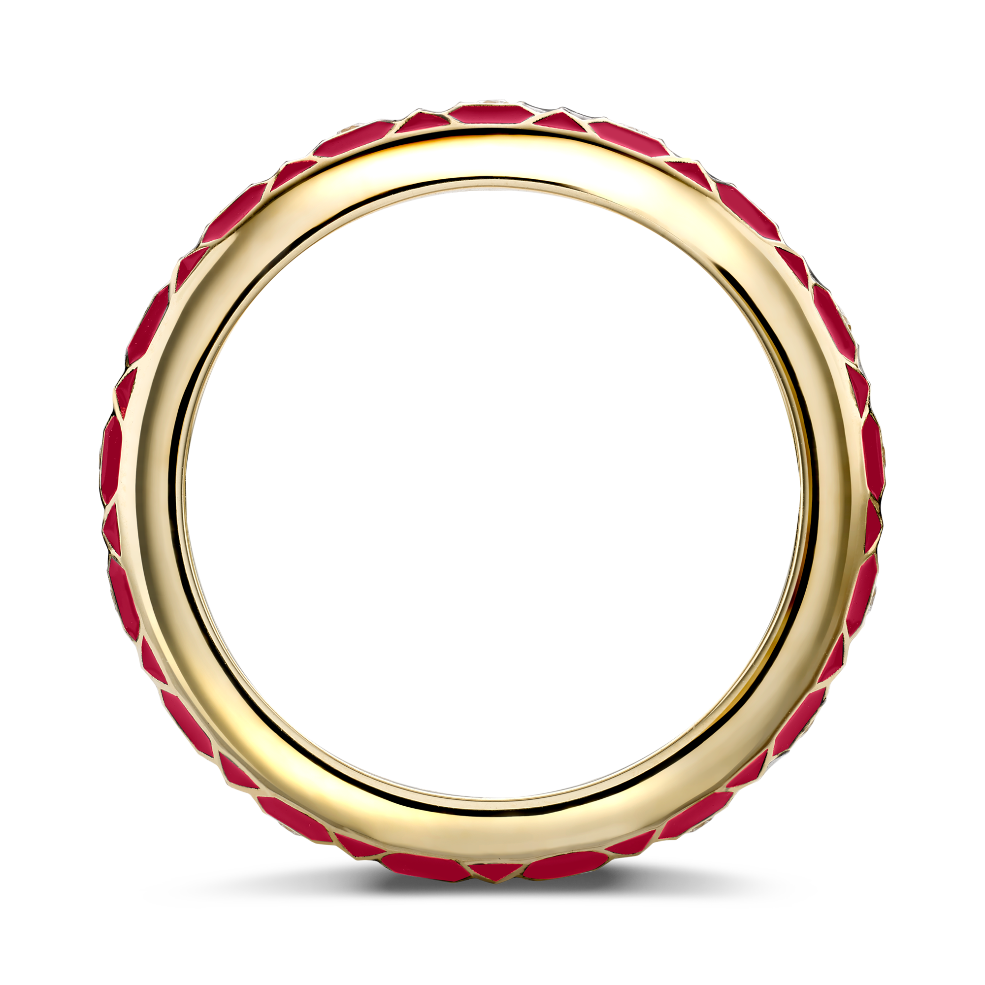 Revival Regency Red Enamel and Diamond Ring Brilliant cut, Claw set_3