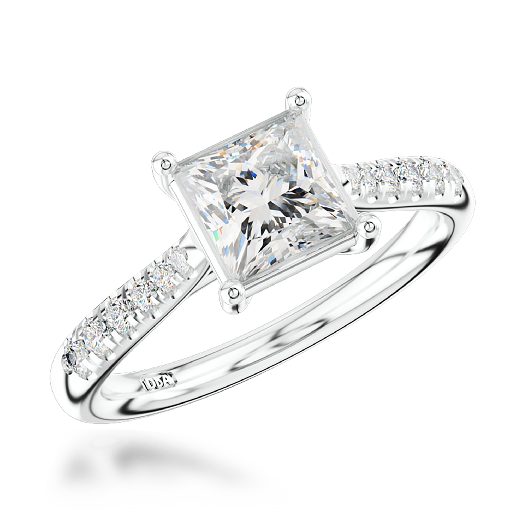 Celestial 1.00ct Diamond Solitaire Ring Princess Cut. Claw Set_1