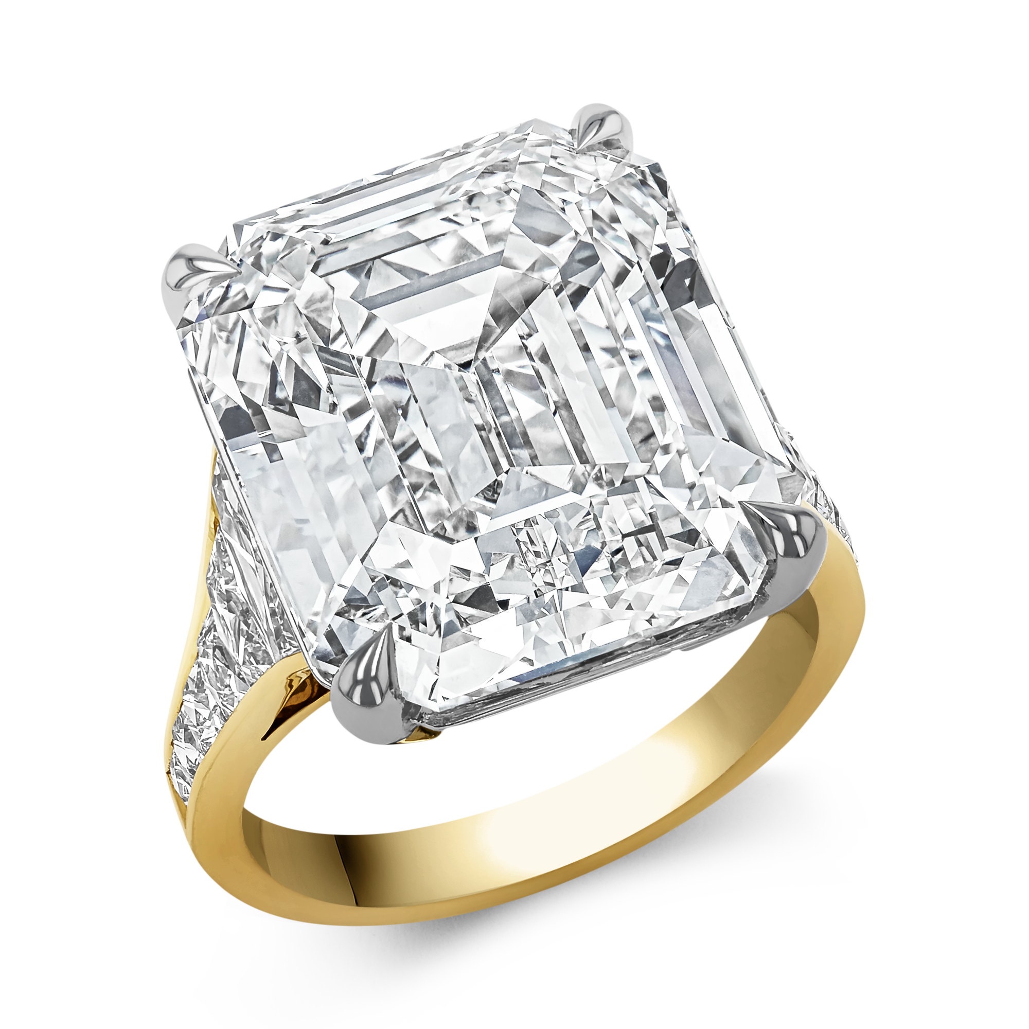 Masterpiece Pragnell Setting  Diamond Ring Emerald Cut, Four Claw Set_1