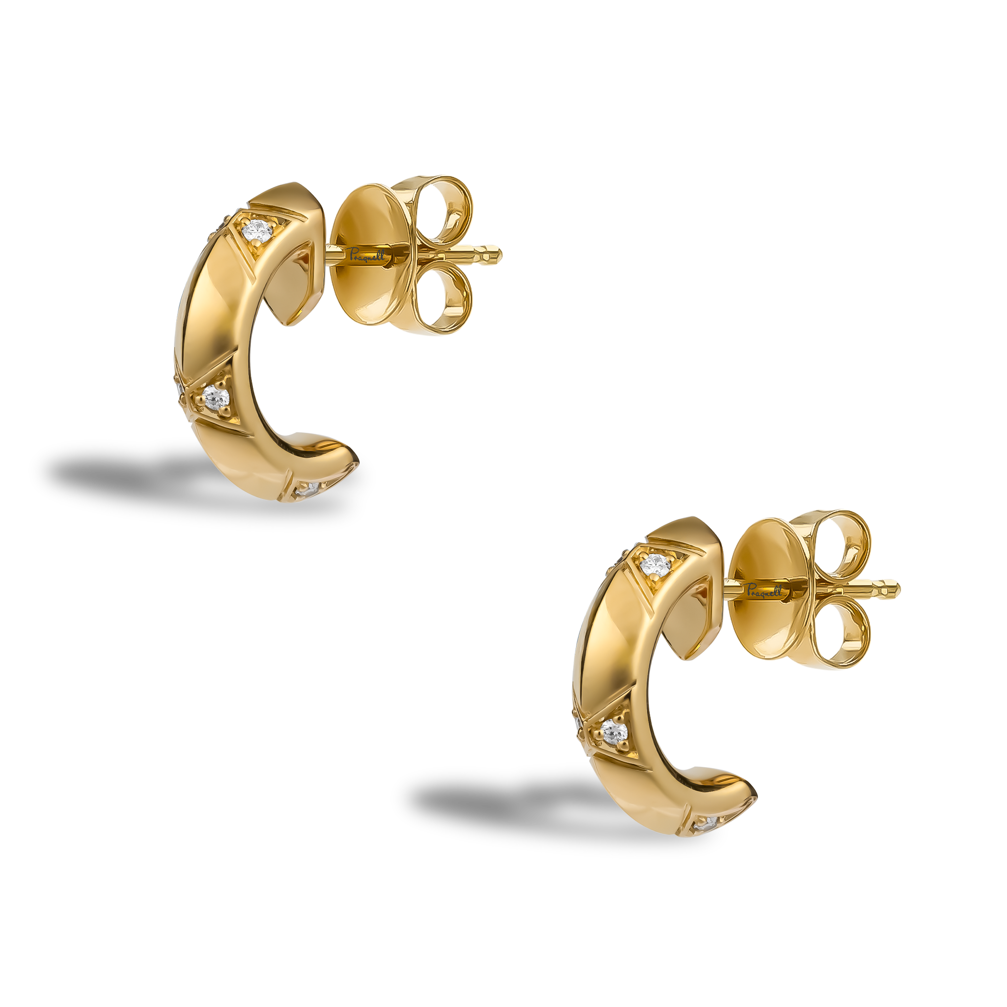 Origins Small Diamond Set Earrings Brilliant Cut, Grain Set_2